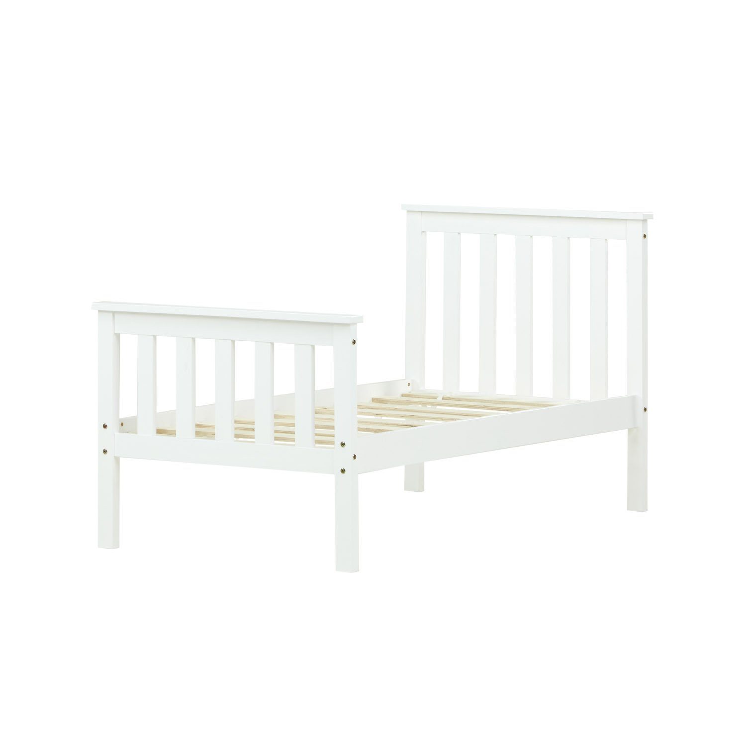 Homestyle4u Palettenbett 90x200 140x200 70x140 mit Lattenrost Jugendbett Weiß/Natur schlicht (Set, mit Lattenrost), Kinderbett mit Kopfteil