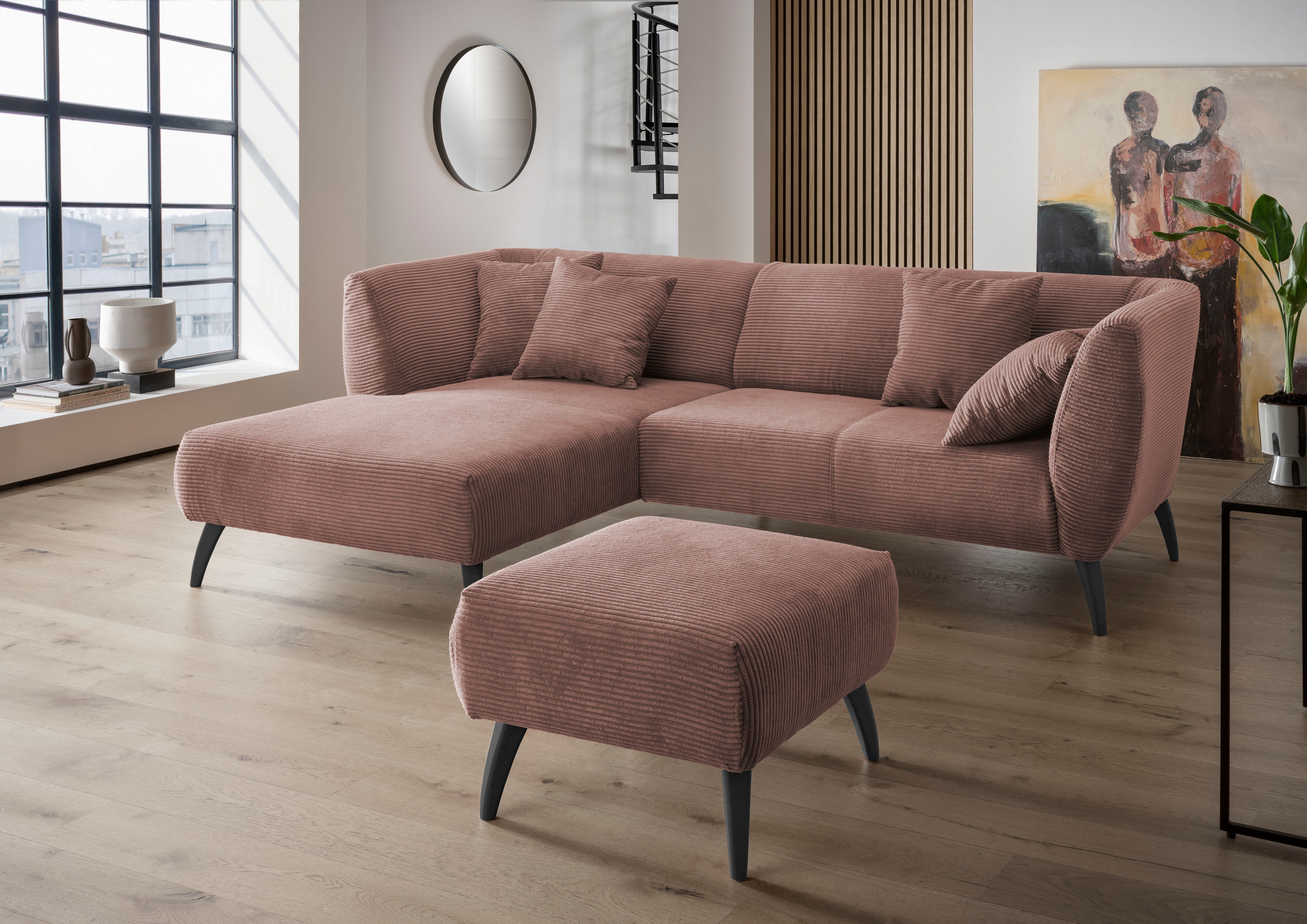 INOSIGN Ecksofa Colori L-Form, Holzfußfarbe wählbar, günstig online kaufen