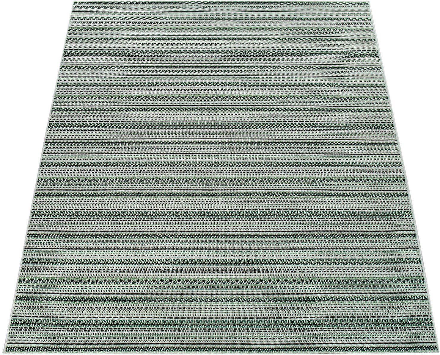 Teppich Ostende 535, Paco Home, rechteckig, Höhe: 4 mm, Flachgewebe, gestreift, In- und Outdoor geeignet, Wohnzimmer