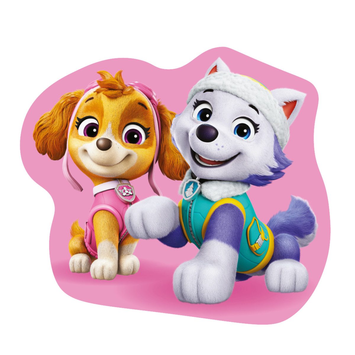 PAW PATROL Dekokissen Formkissen Pink Kinder Kuschelkissen Charakter Kissen aus Polarfleece