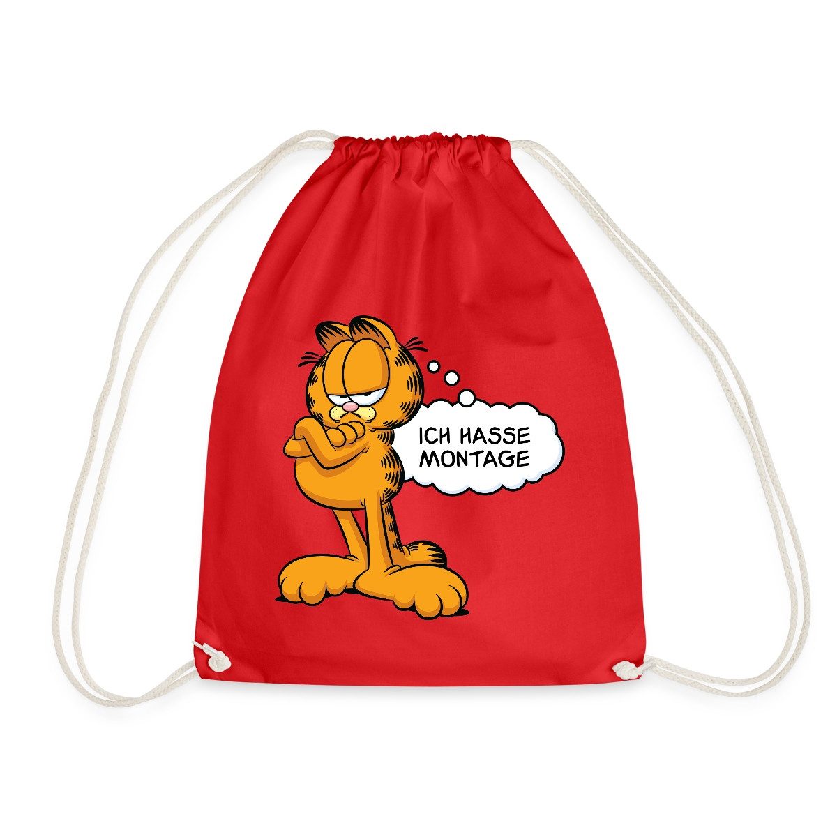 Turnbeutel Garfield Ich Hasse Montage Lustiger Spruch Turnbeutel