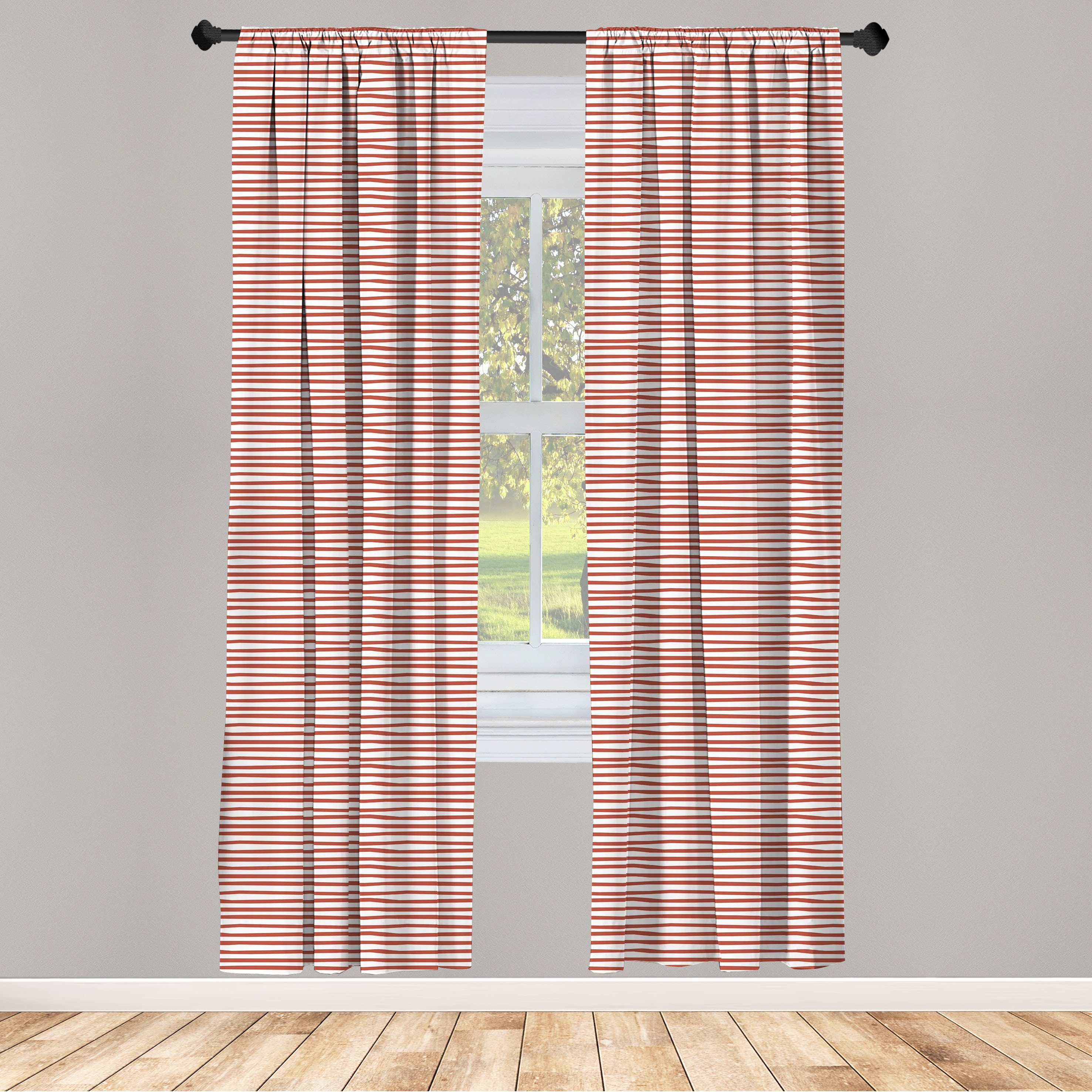 Gardine Vorhang für Wohnzimmer Schlafzimmer Dekor, Abakuhaus, Microfaser, Streifen Thin Regular Stripes USA