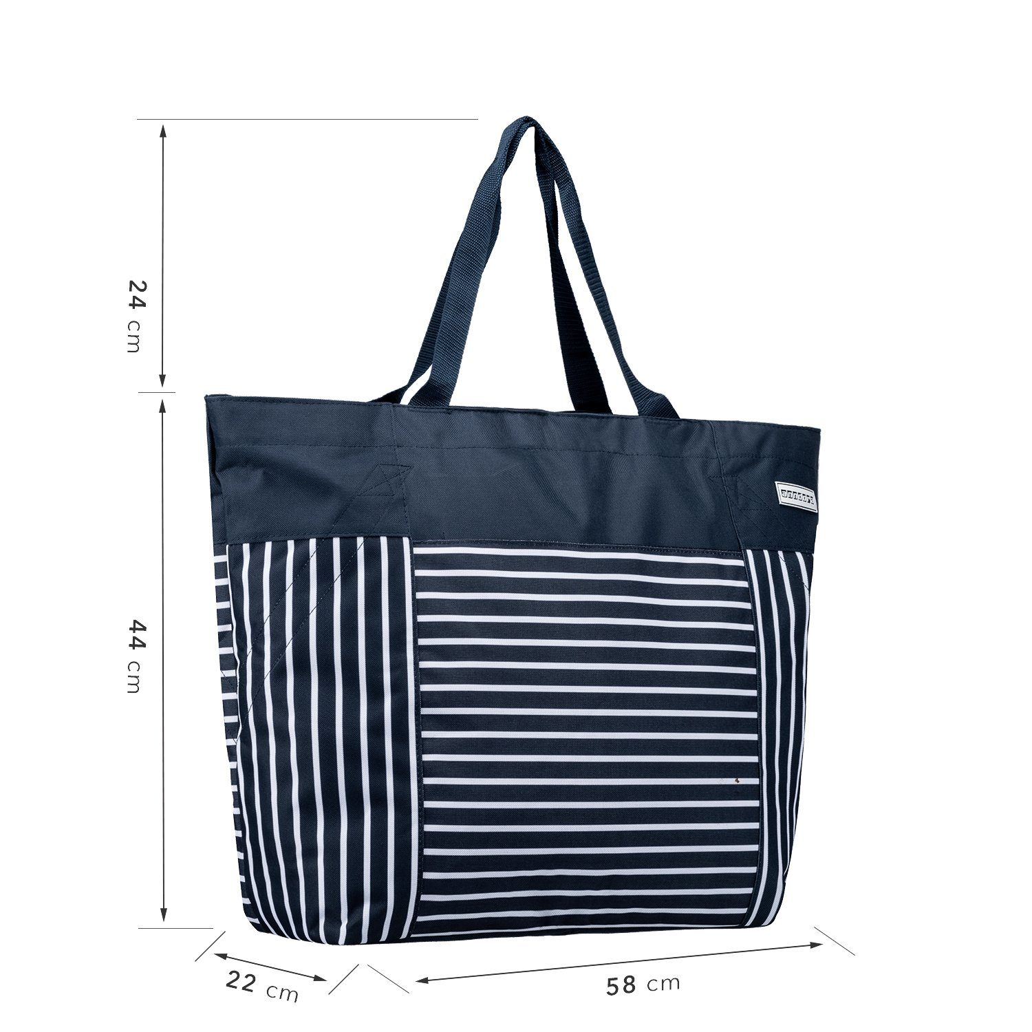 anndora XL-Strandtasche Schultertasche Freizeittasche 40 Liter, Geräumig – Stabil – Mit Reißverschluss – Innen- & Außenfach – Bild 2 von 5