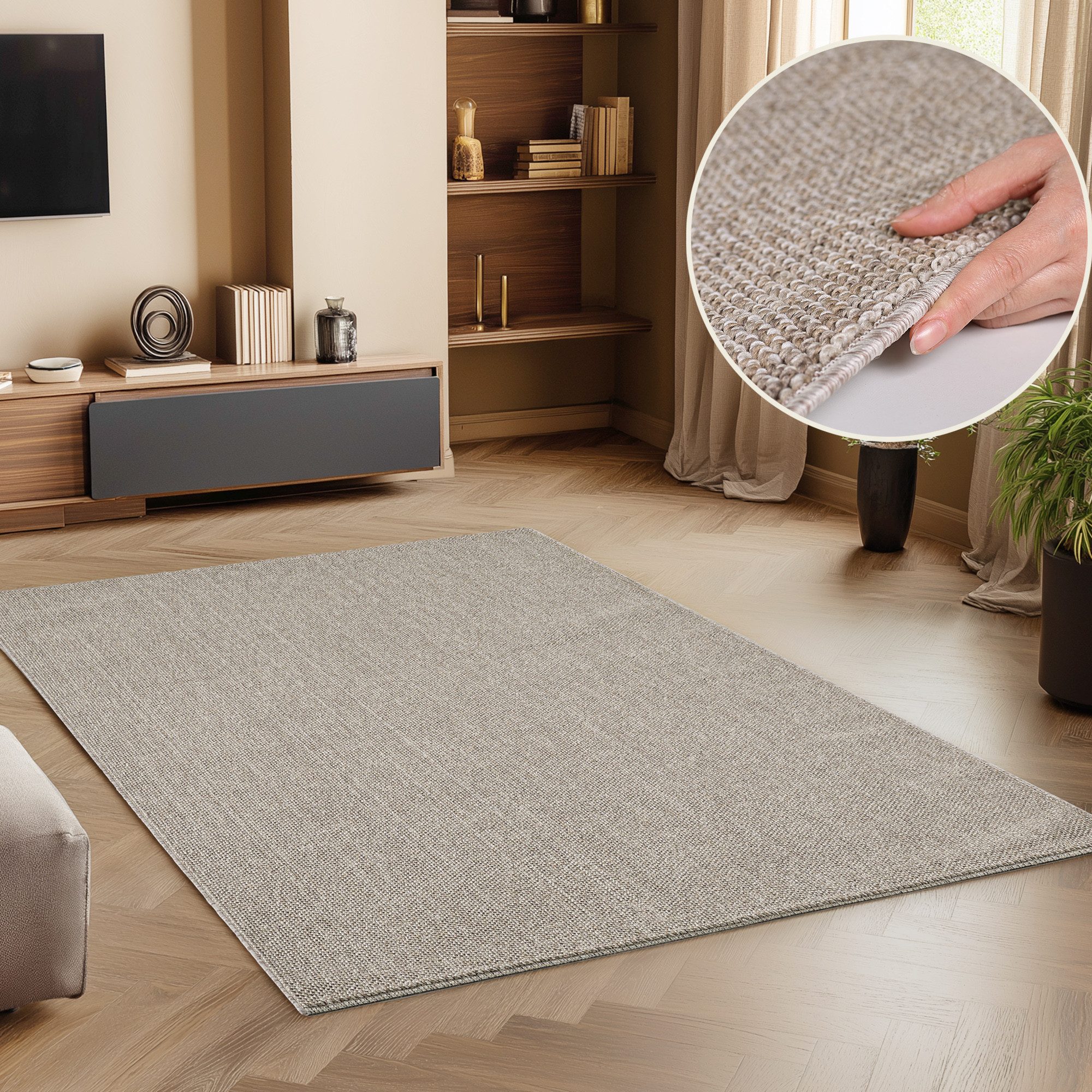 SIMPEX24 Teppich Unicolor, Rechteckig, Höhe: 7 mm, Schlingenteppich Schlafz günstig online kaufen