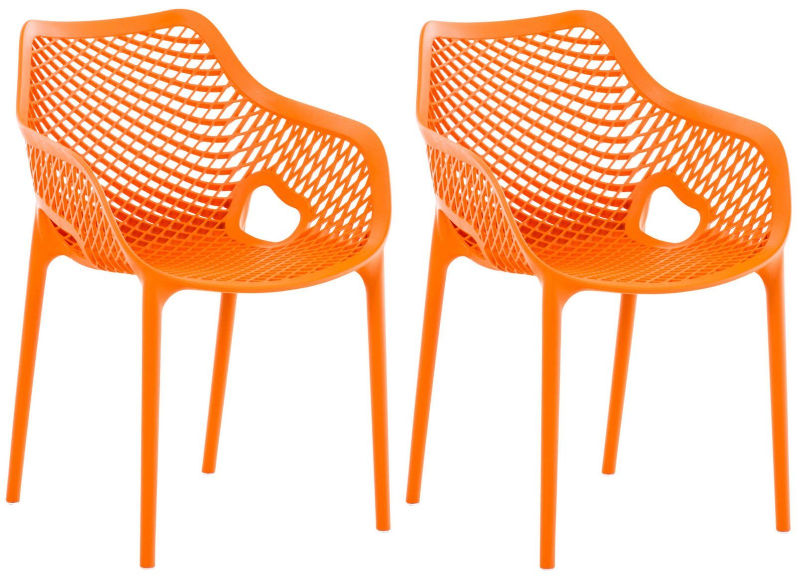 CLP Gartenstuhl Set), (2er mit Outdoor-Stühle, Wabenmuster orange XL Air
