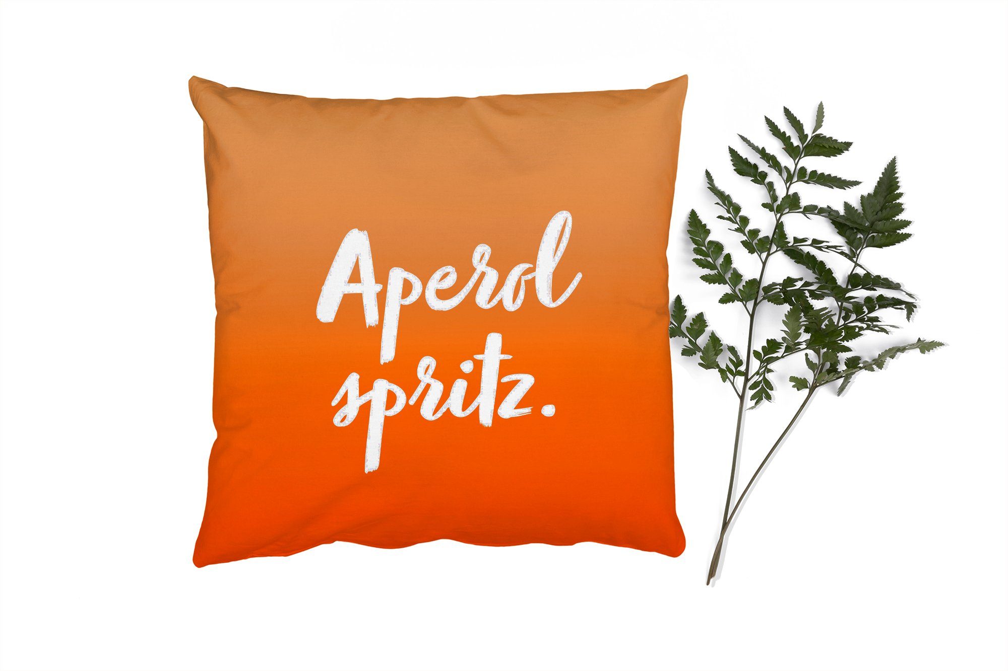 MuchoWow Dekokissen Text - Cocktail - Aperol Spritz - Zitate - Alkohol, Zierkissen mit Füllung für Wohnzimmer, Sofakissen, 40x40 cm