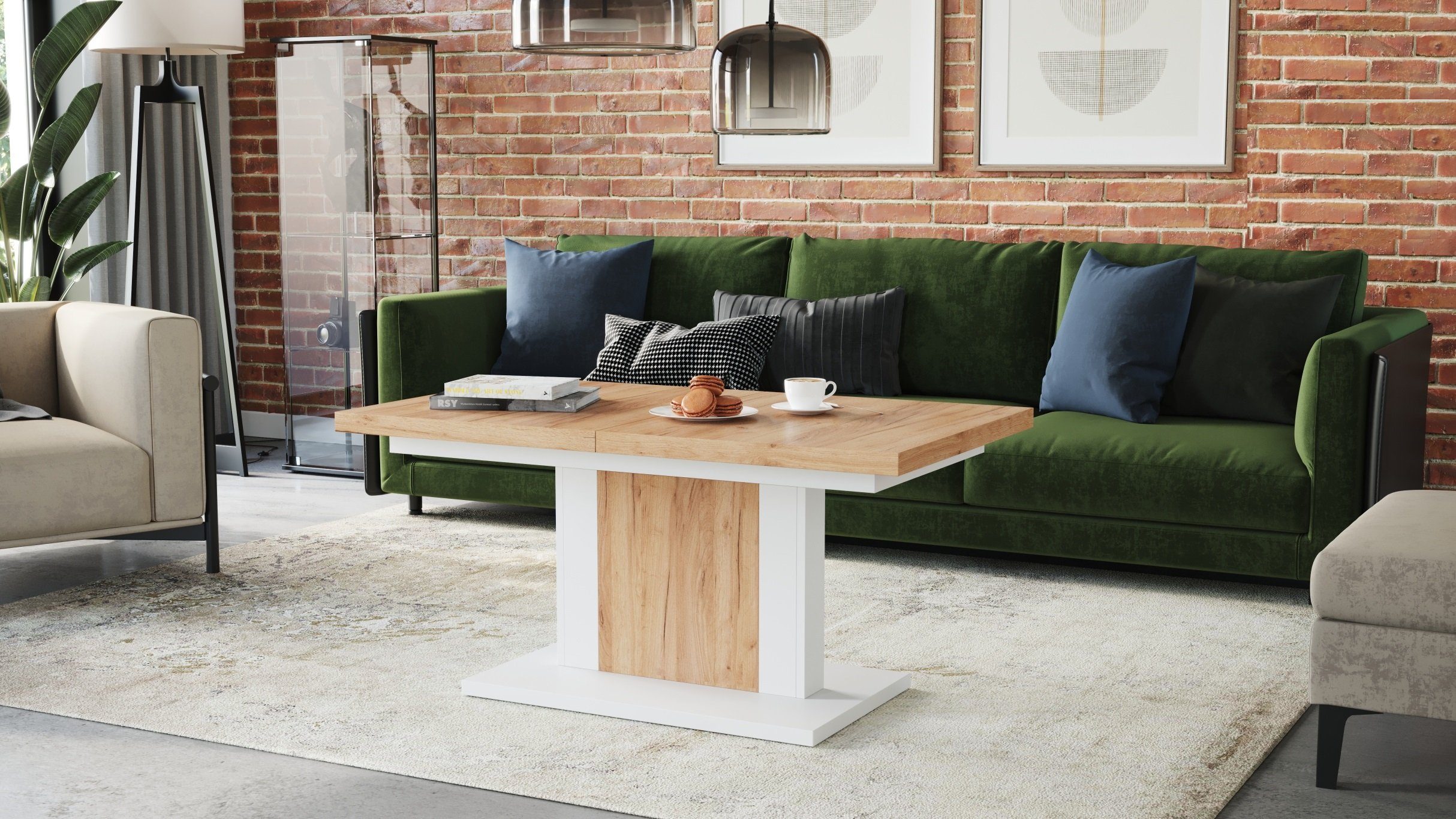 designimpex Couchtisch Design Orion stufenlos höhenverstellbar günstig online kaufen