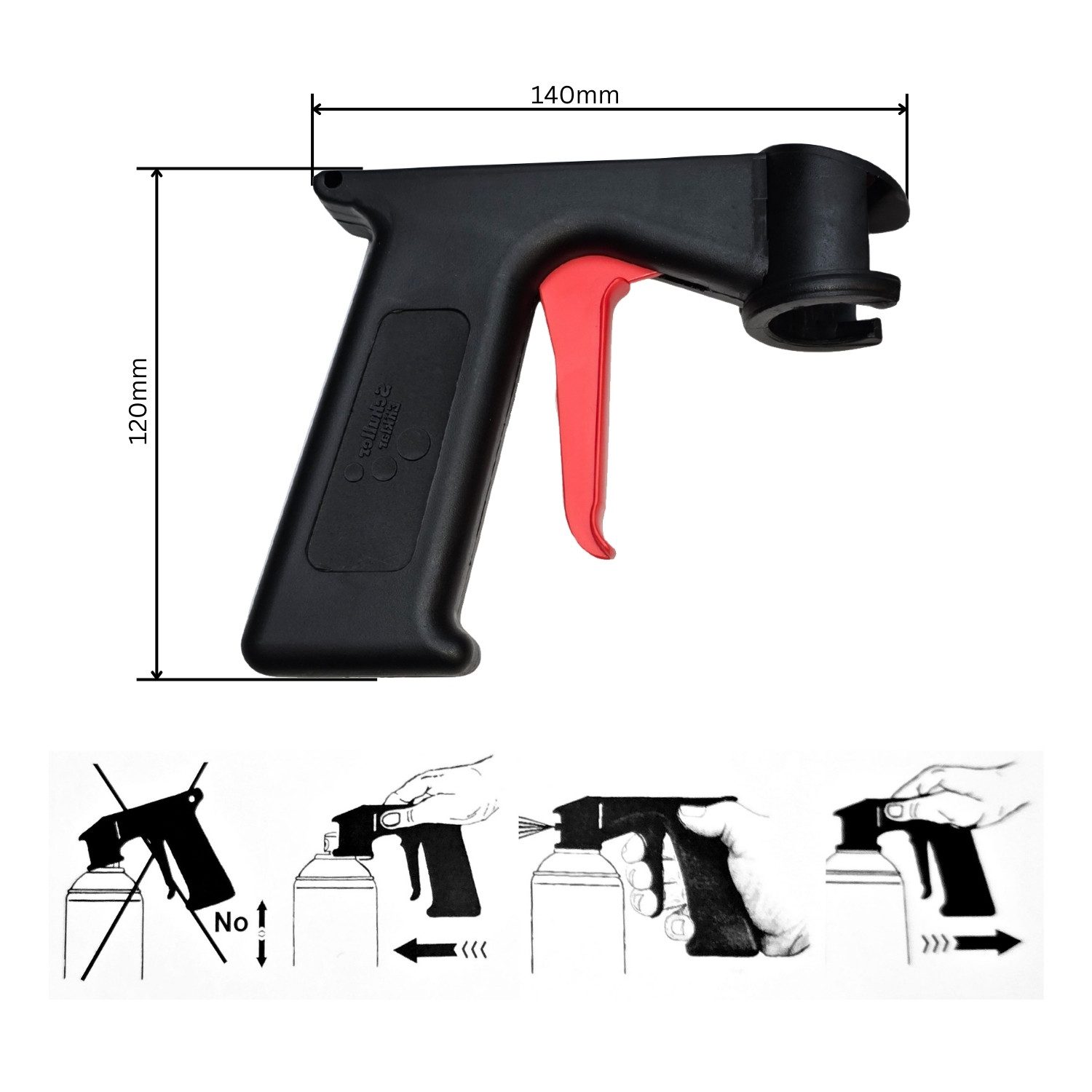 DD Composite Harzfarbe Spray Gun Griff für Prisma Spraydosen, Griff für alle PRISMA Sprühdosen