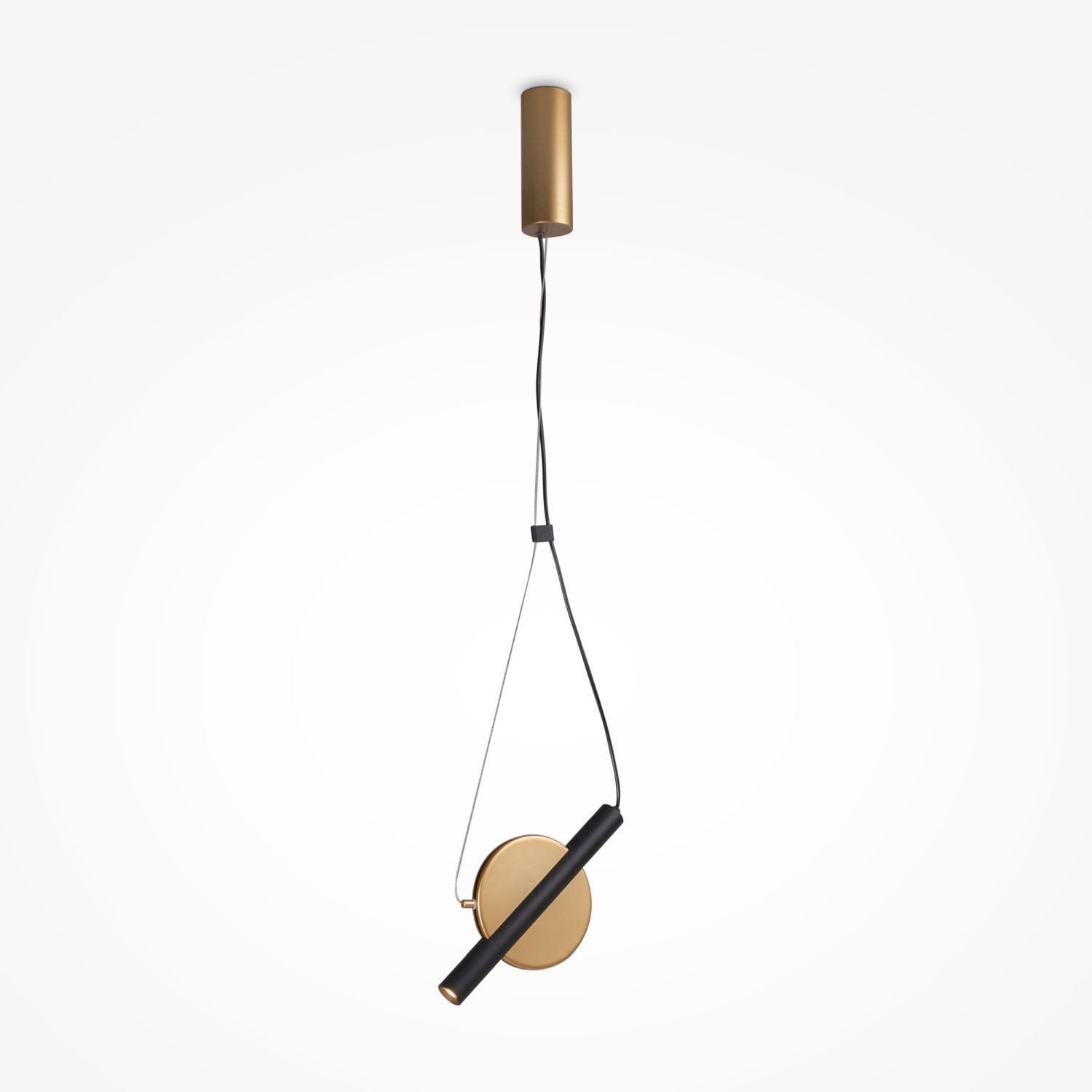 Licht-Erlebnisse Pendelleuchte BERO, LED fest integriert, Warmweiß, Metall LED H: max. 220 cm in Messing Schwarz 3000 K warmweißes Licht