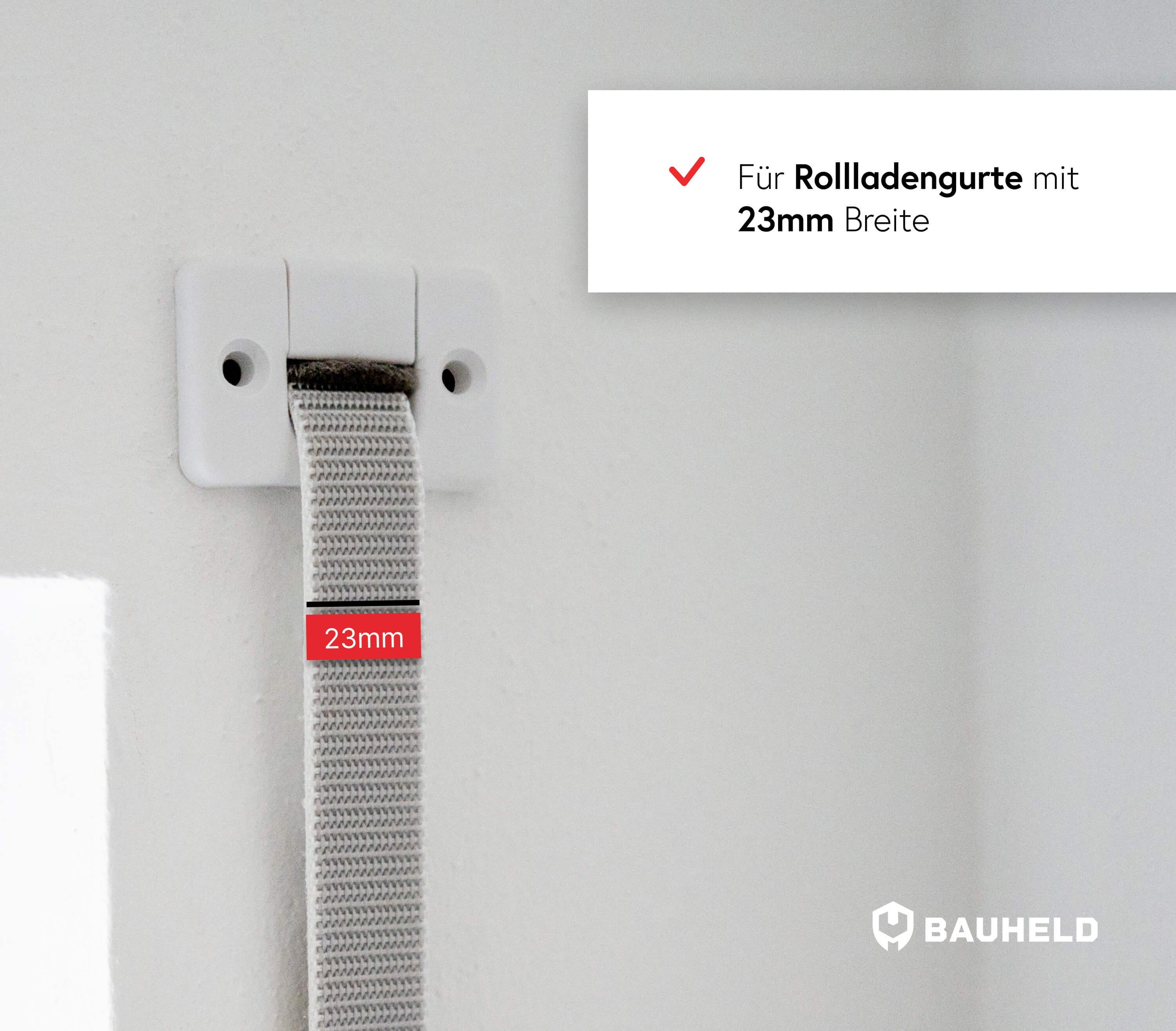 BAUHELD Rollladen-Gurtführung Weiß Eckig Stück, Montage], 23mm, - für 5 Aufputz Gurtwickler Unterputz & Rolladengurt 14mm [Schnelle 23mm /