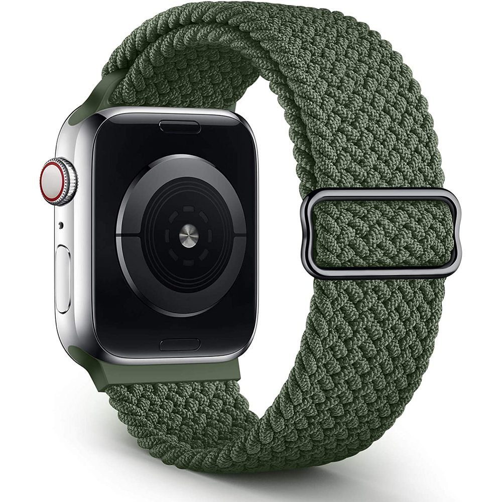 GelldG Smartwatch-Armband Geflochtenes Solo Loop Armband Kompatibel mit Apple Watch Armband Grün