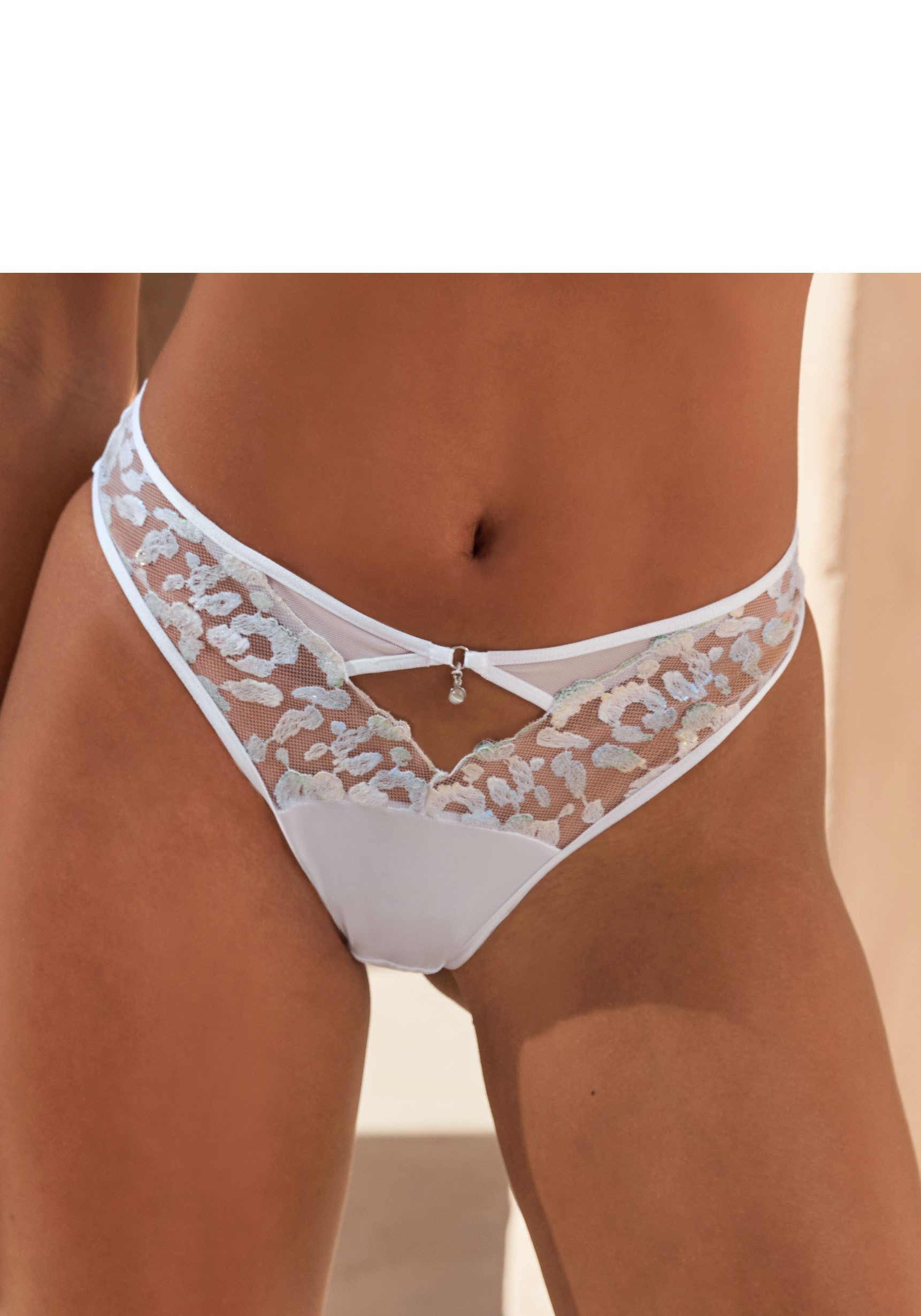 JETTE Slip als Dessous-Set kombinierbar, aus Stickereispitze mit Glitzer-Effekte sexy Unterwäsche, sexy Dessous, Reizwäsche Damen