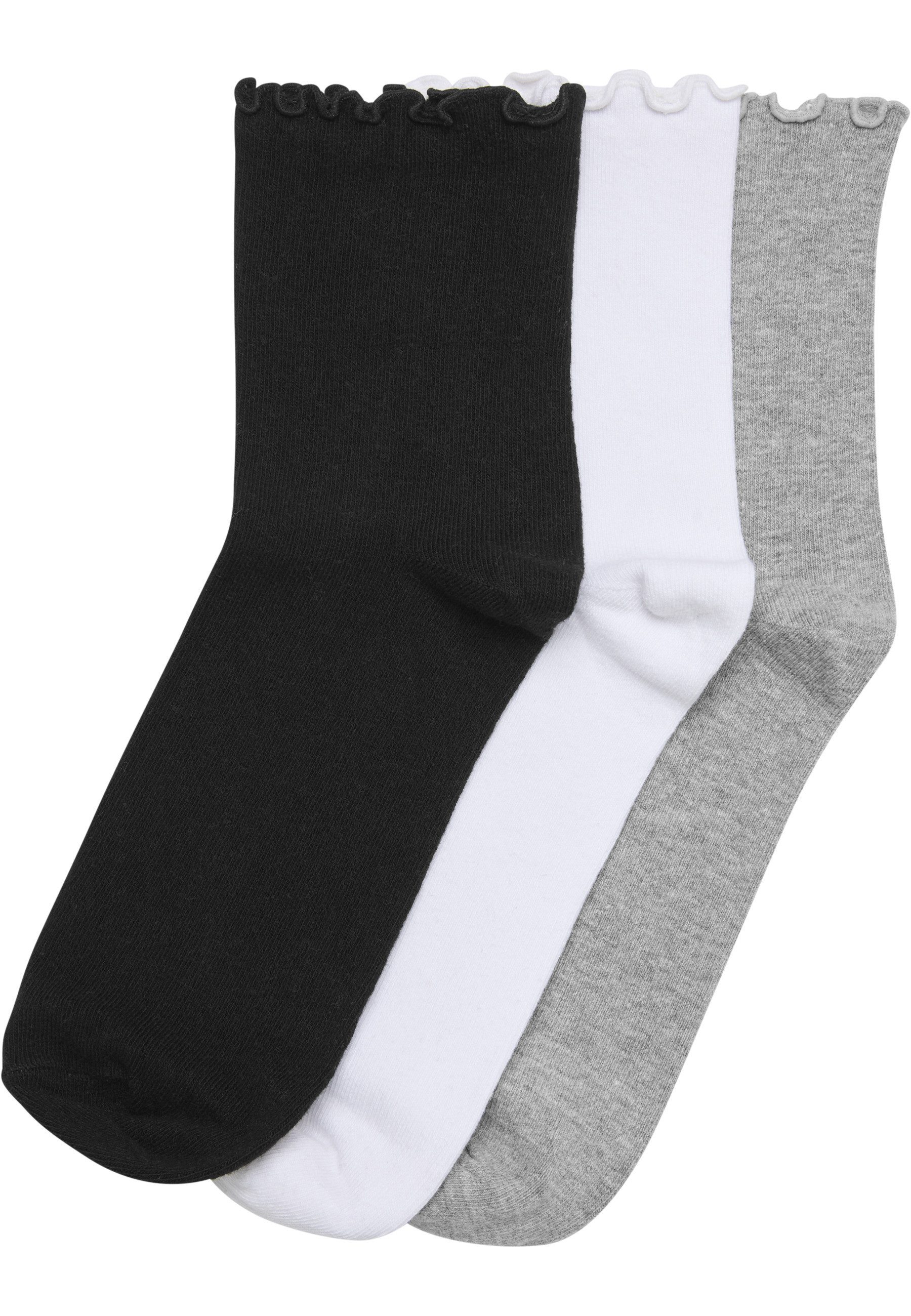 URBAN CLASSICS Basicsocken Urban Classics Ruffle Socks 3-Pack (1-Paar)