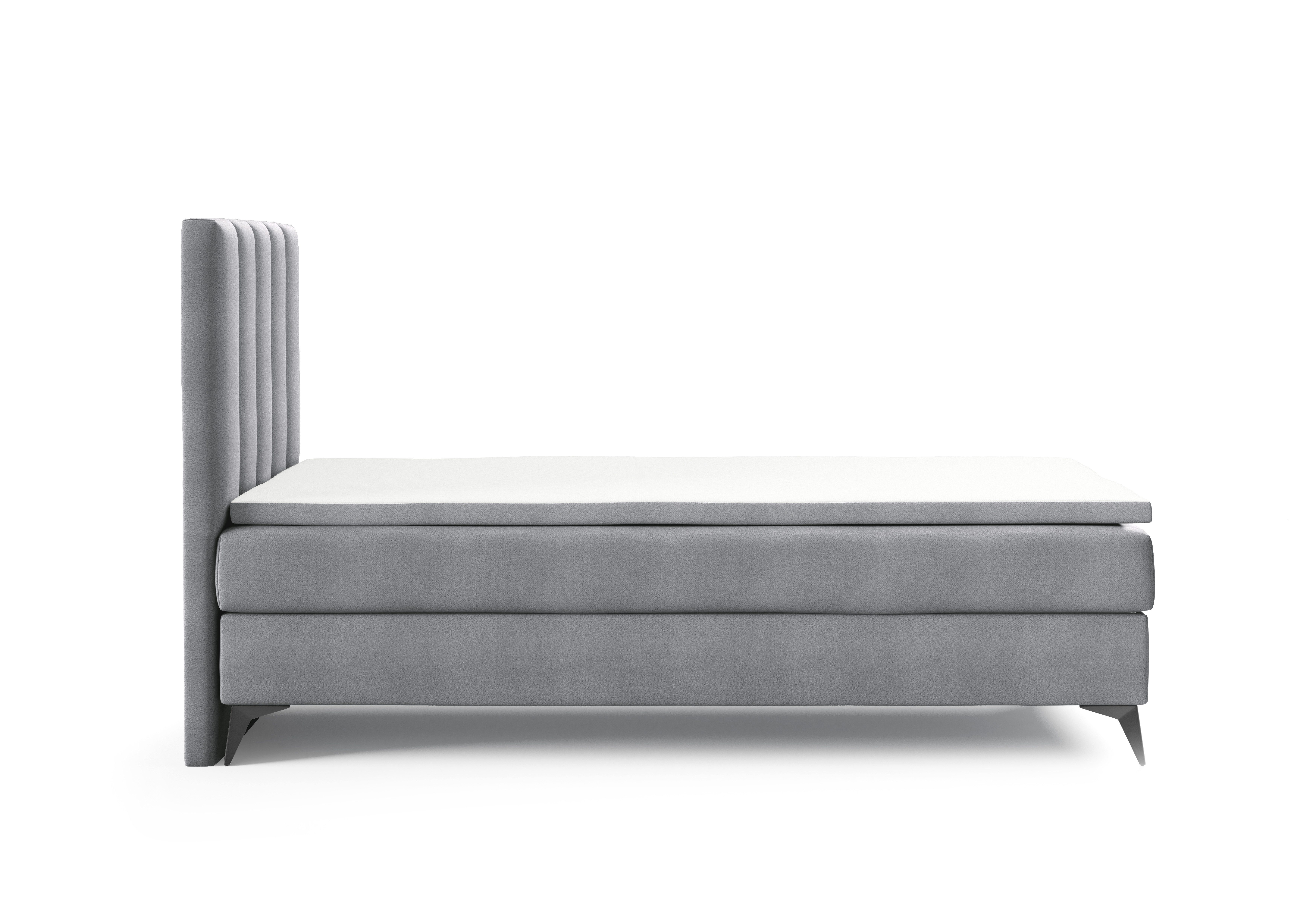 Best for Home Boxspringbett K10 NEO SINGLE Bonellfederkernmatratze mit Komfort Topper H3 (Einzelbett, Polsterbett mit gepolstertes Kopfteil, Jugendbett, Kinderbett versch. Größen, 1-St., 70x200 80x200 90x200 100x200 cm), Handwerksqualität, TOP Preis-Leistungs-Verhältnis