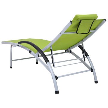 vidaXL Gartenlounge-Sessel Liegestuhl Relaxstuhl Gartenliege Sonnenliege Aluminium Textilene Grün