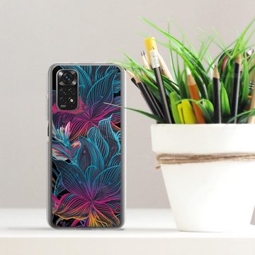 DeinDesign Handyhülle Neon Blumen bunt Neon Flower Power, Xiaomi Redmi Note 11 Silikon Hülle Bumper Case Handy Schutzhülle