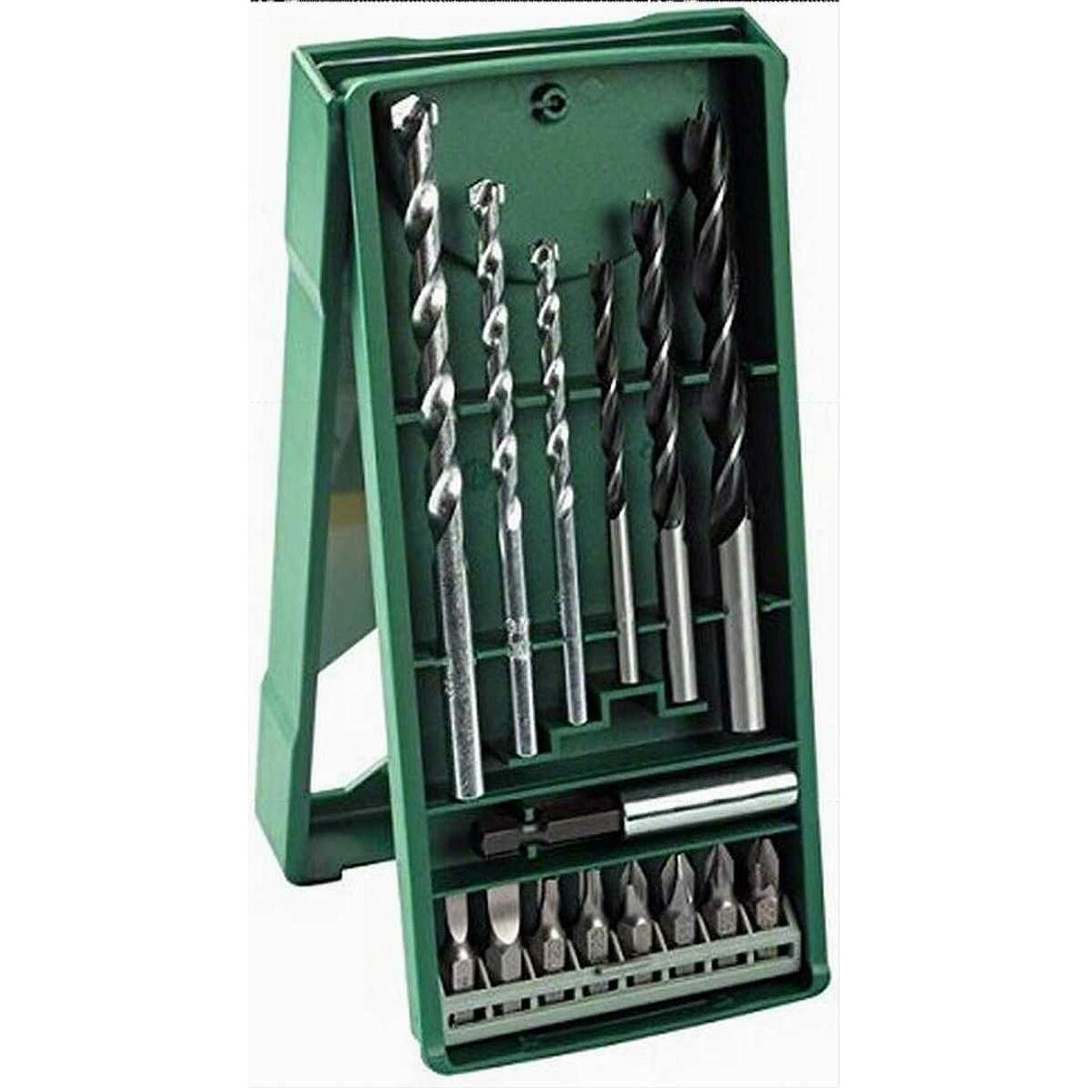 BOSCH Bohrer- und Bitset Mini-X-Line Mixed-Set 15-tlg., 3 Stein-, 3 Holzbohrer, 8 Schrauberbits