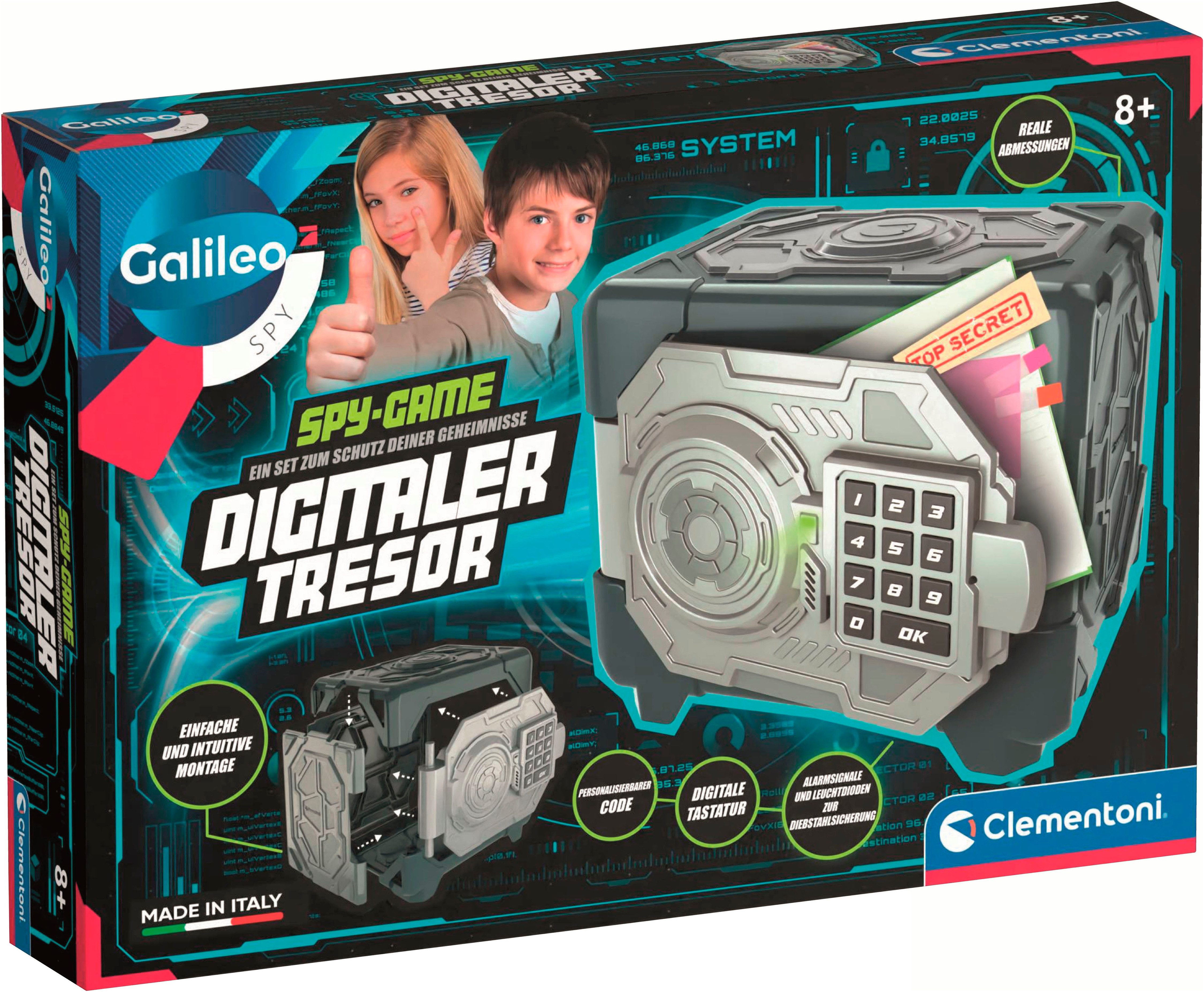 Clementoni® Experimentierkasten Galileo Spy, Digitaler Tresor, mir Licht- und Soundeffekt