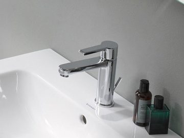 Duravit Waschtischarmatur B.2 Waschtischmischer, Größe M, mit Zugstangen-Ablaufgarnitur mit AquaControl und AirPlus, Ausladung 13,9 cm, Chrom