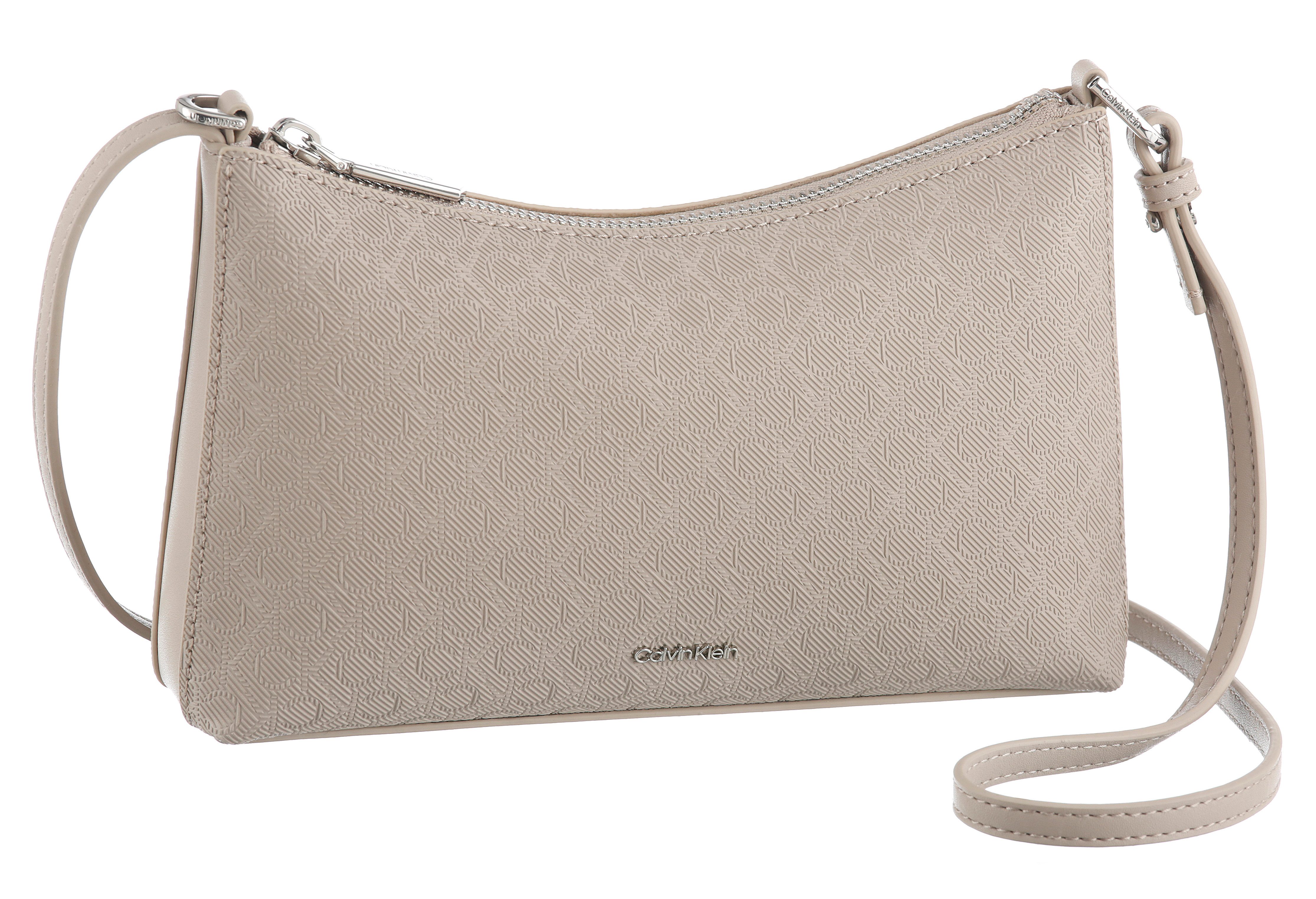 Calvin Klein Umhängetasche CK MST AP CNV LG JQD, Schultertasche, Handtasche Damen mit CK-Monogramm