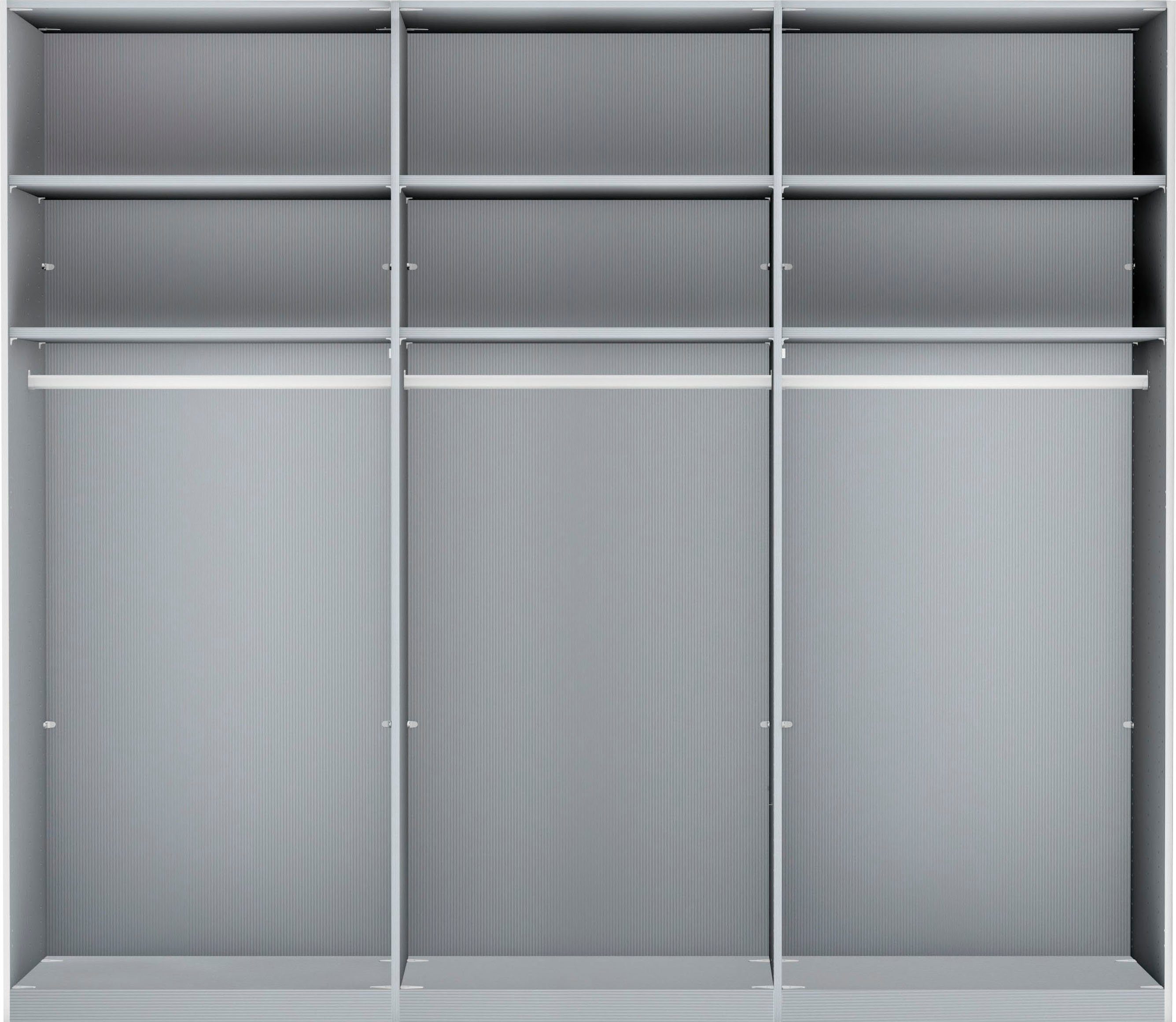 WIEMANN Schwebetürenschrank Monaco, Kleiderschrank, Schrank, Wäscheschrank, mit Schiebetüren (2 Breiten, 2 Höhen 216/236 cm auswählbar, MADE IN GERMANY) hochwertige Glas- und Spiegelfront, variable Inneneinteilung