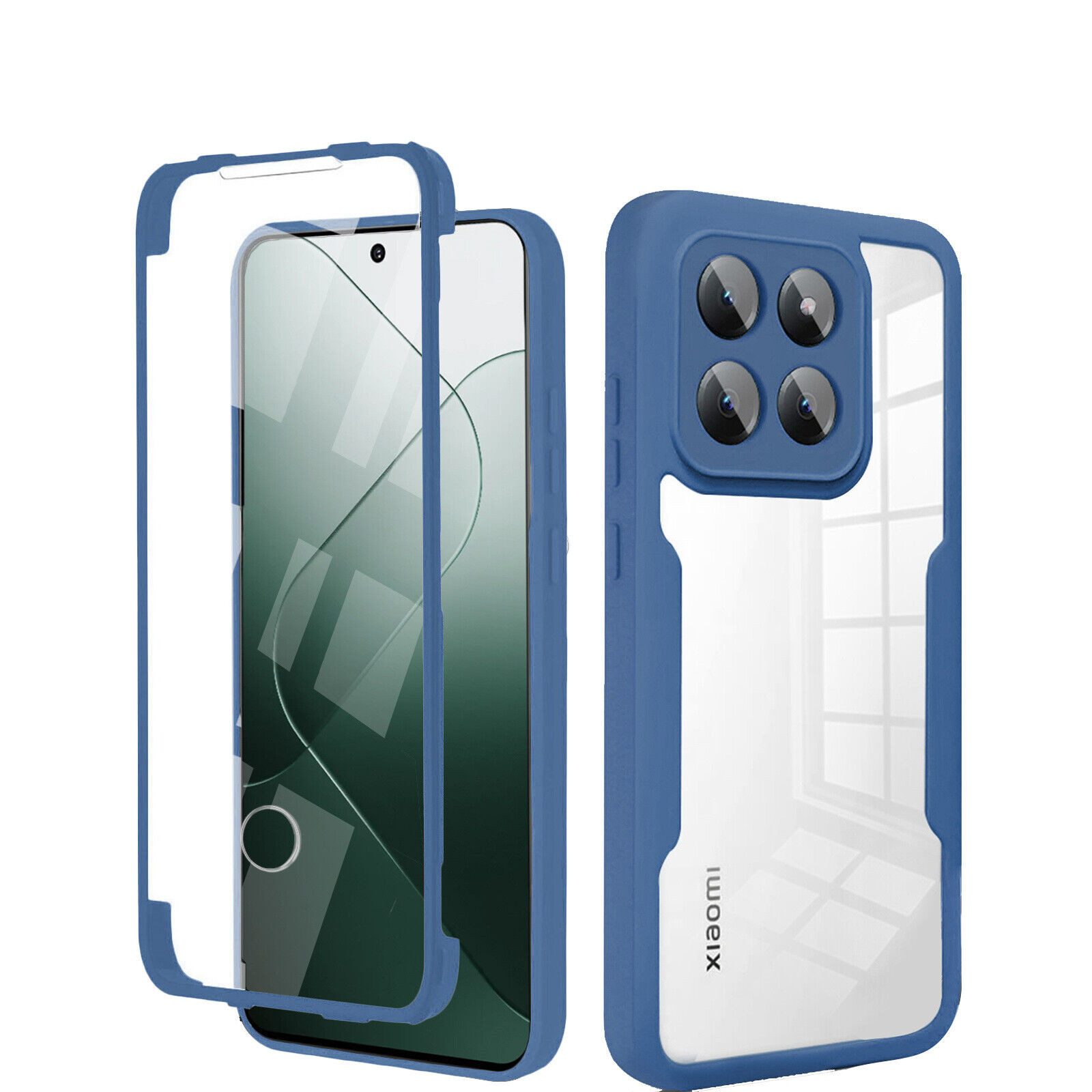 betterfon Handyhülle für Xiaomi 14 Pro 2-teiliges 360° TPU Schutzcase, Vollschutz Case mit integriertem Displayschutz und klarer Sicht