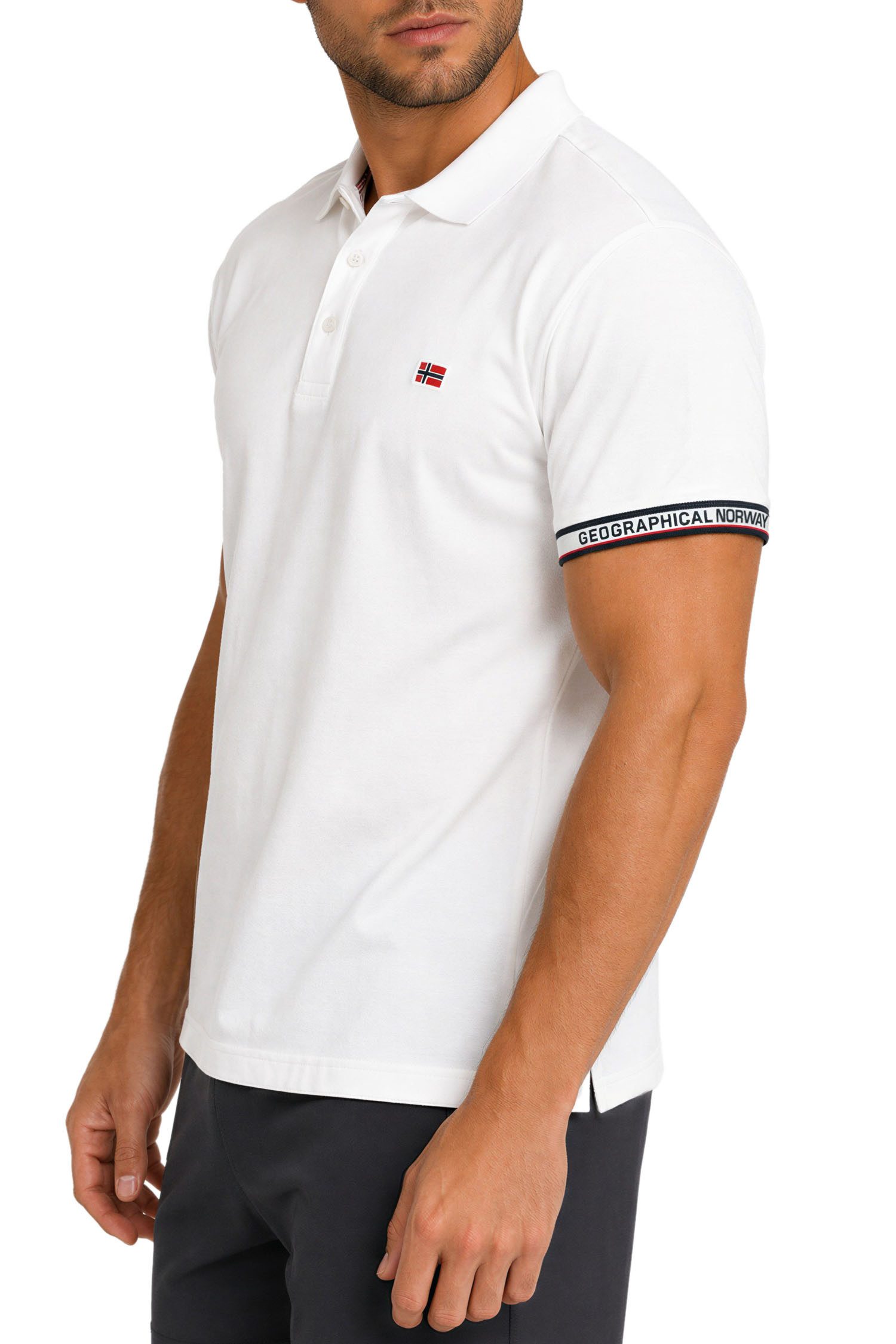 Geographical Norway Poloshirt Herren Regular Fit Polohemd bakoliar men Bedruckte Ärmelabschlüsse mit Markenprint – Bild 4 von 5