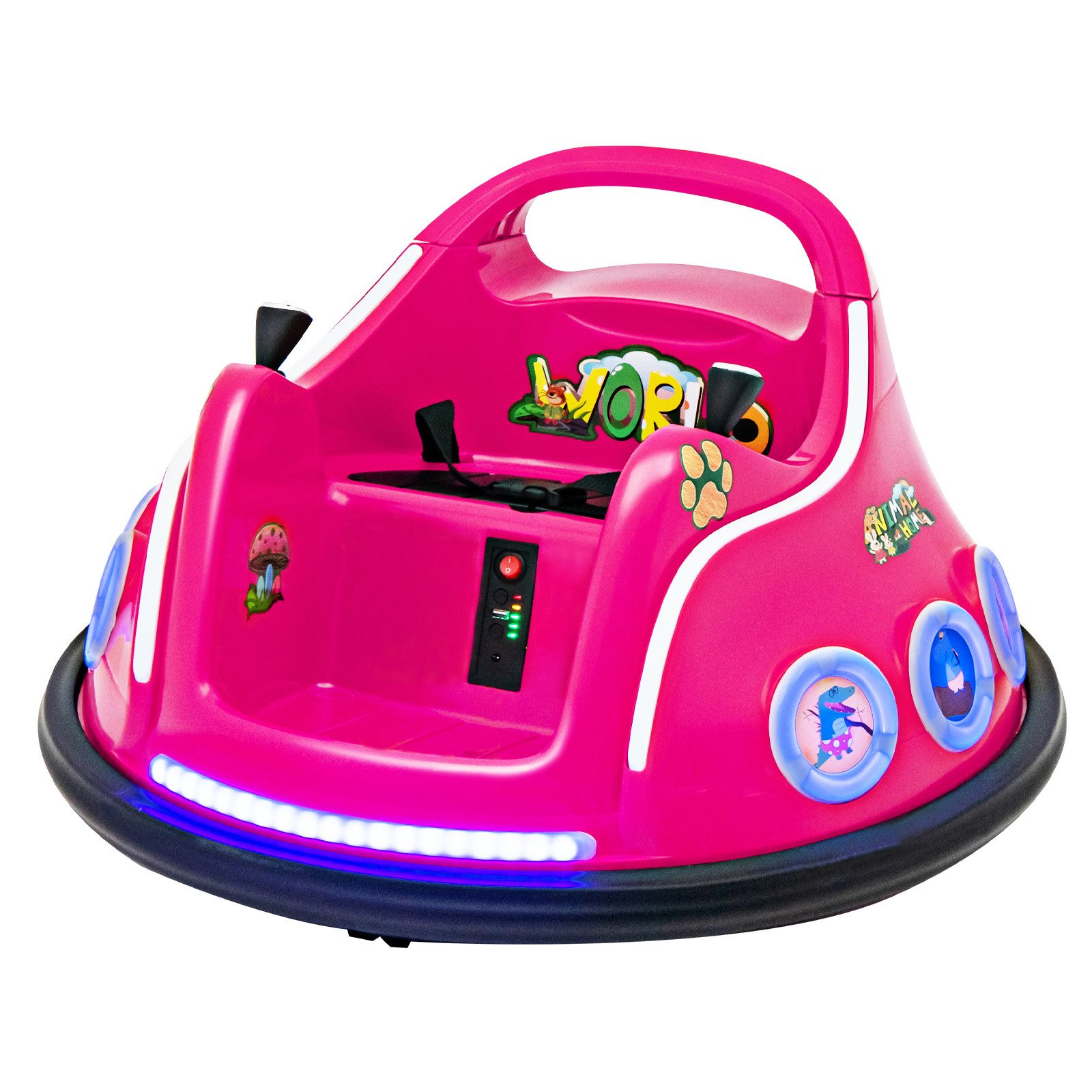 COSTWAY Elektro-Kinderauto 12V Autoscooter, 360° Drehung, mit Sicherheitsgurt