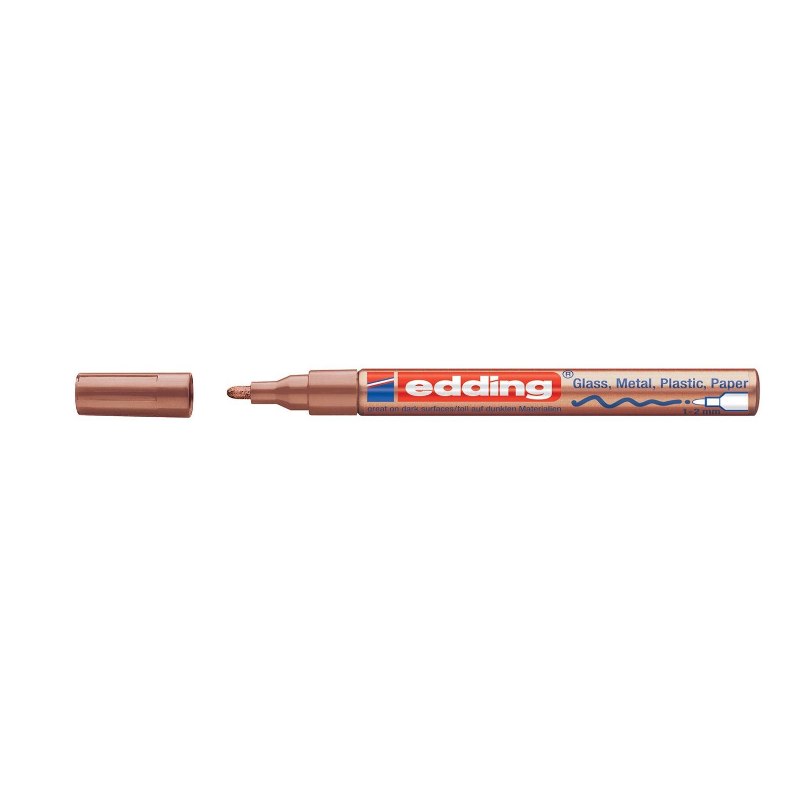 edding Marker Glanzlack-Marker 1-2 mm 1-tlg), 751, edding Permanentmarker Kupfer (Stück, Lackstift