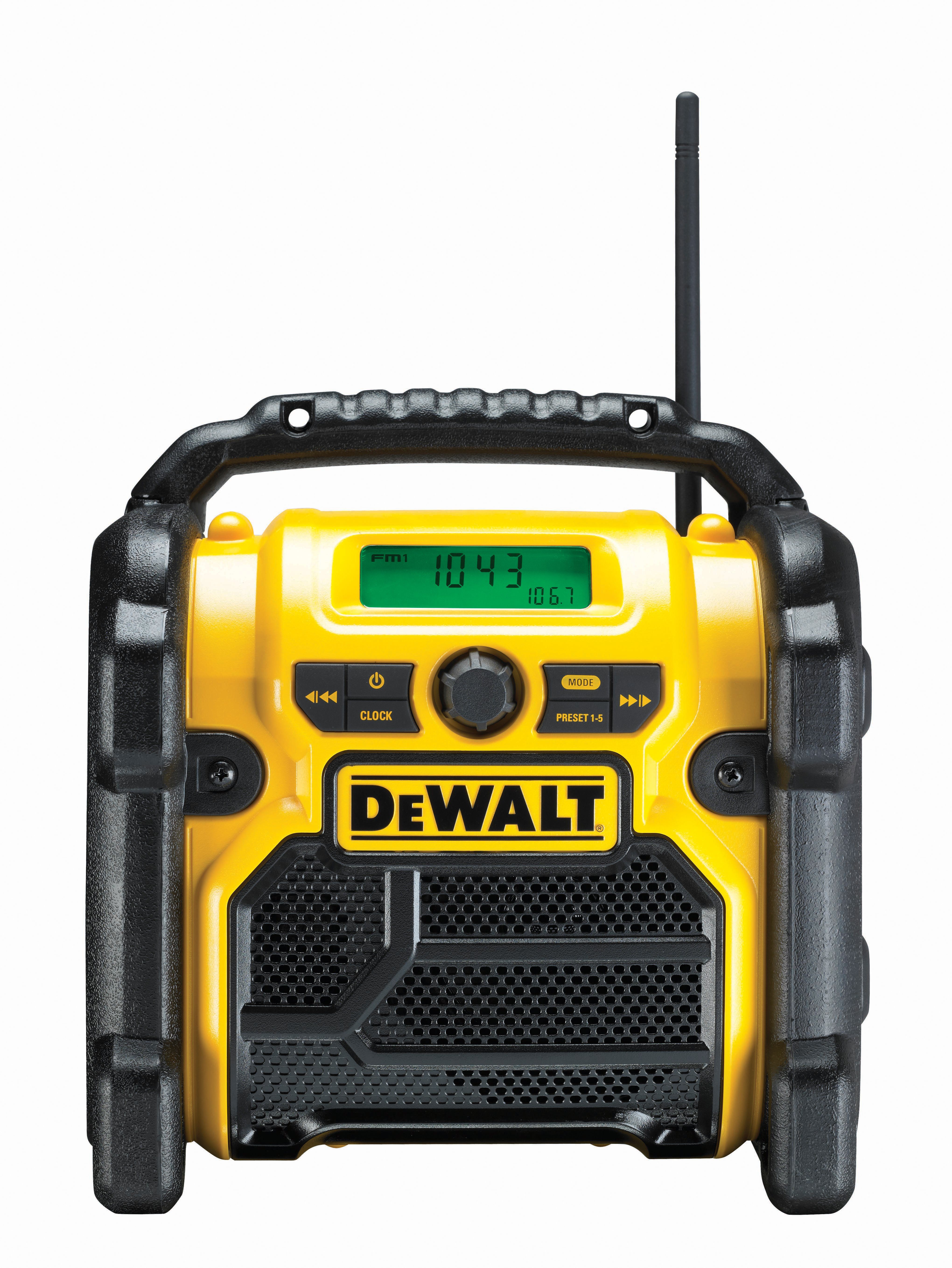 DeWalt DCR019-QW Akku- und Netz-Kompakt-Radio für 10,8-18,0 V XR Li-Ion Akkus Baustellenradio (Ohne akku)