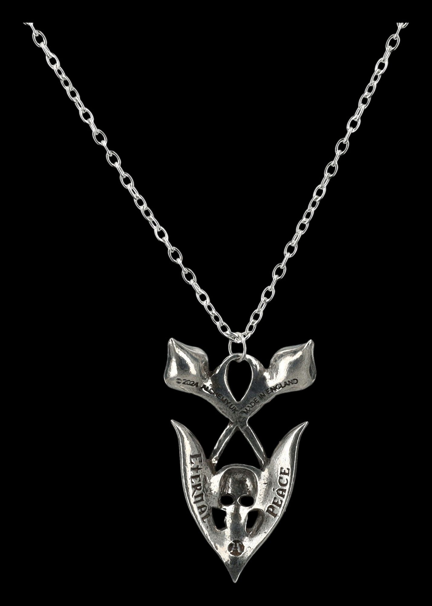 Figuren Shop GmbH Kette mit Anhänger Gothic Totenkopf Halskette – Anhänger Eternal Peace Alchemy England