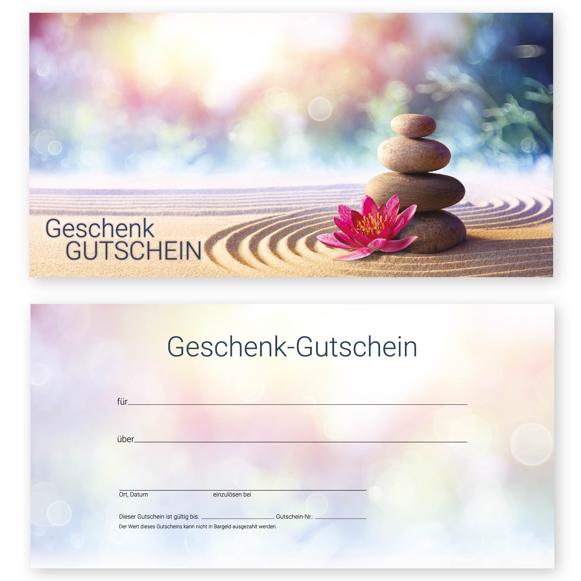 cosmeticPlus Geschenkkarte 50 Gutscheinkarten mit verschiedenen Motiven (zum Verkaufen), glänzende Vorderseite