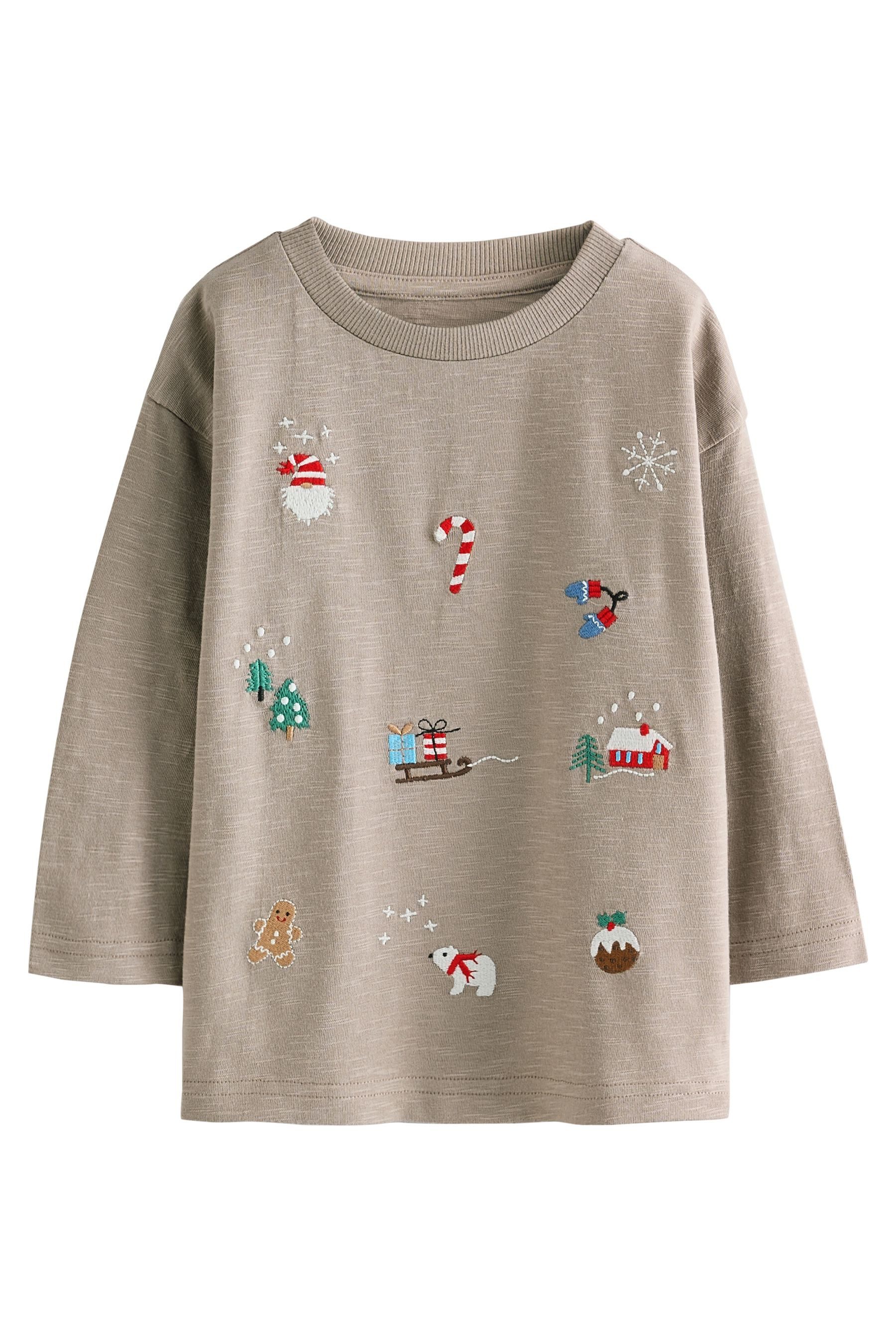 Next Langarmshirt Weihnachtliches, langärmeliges T-Shirt (1-tlg) günstig online kaufen
