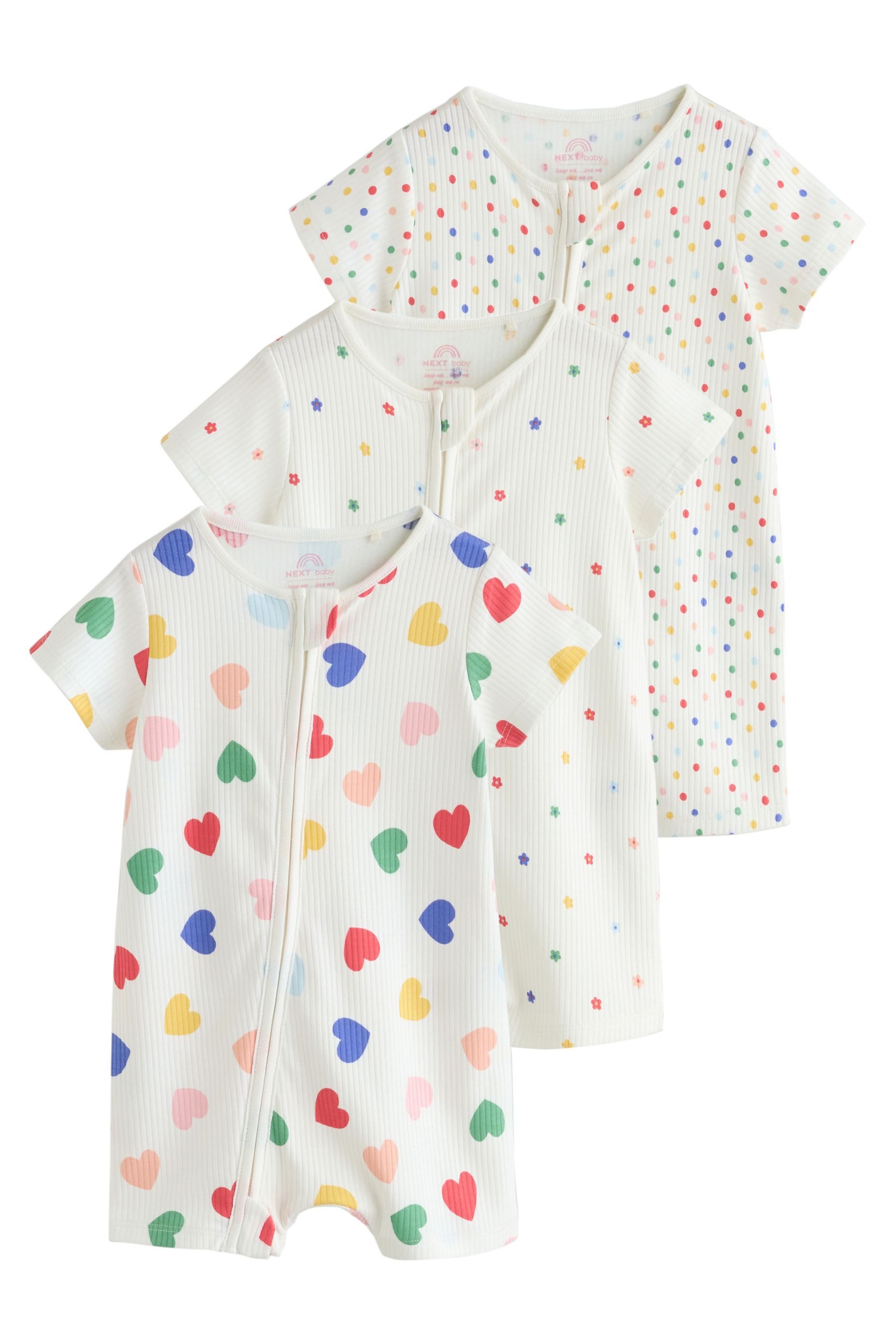 Strampler 3er-Pack Baby-Strampler mit Zwei-Wege-RV