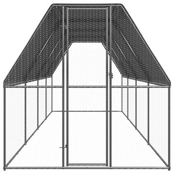 vidaXL Hühnerstall Outdoor-Hühnerkäfig 2x8x2 m Verzinkter Stahl Stall Begehbar Hühner Kle