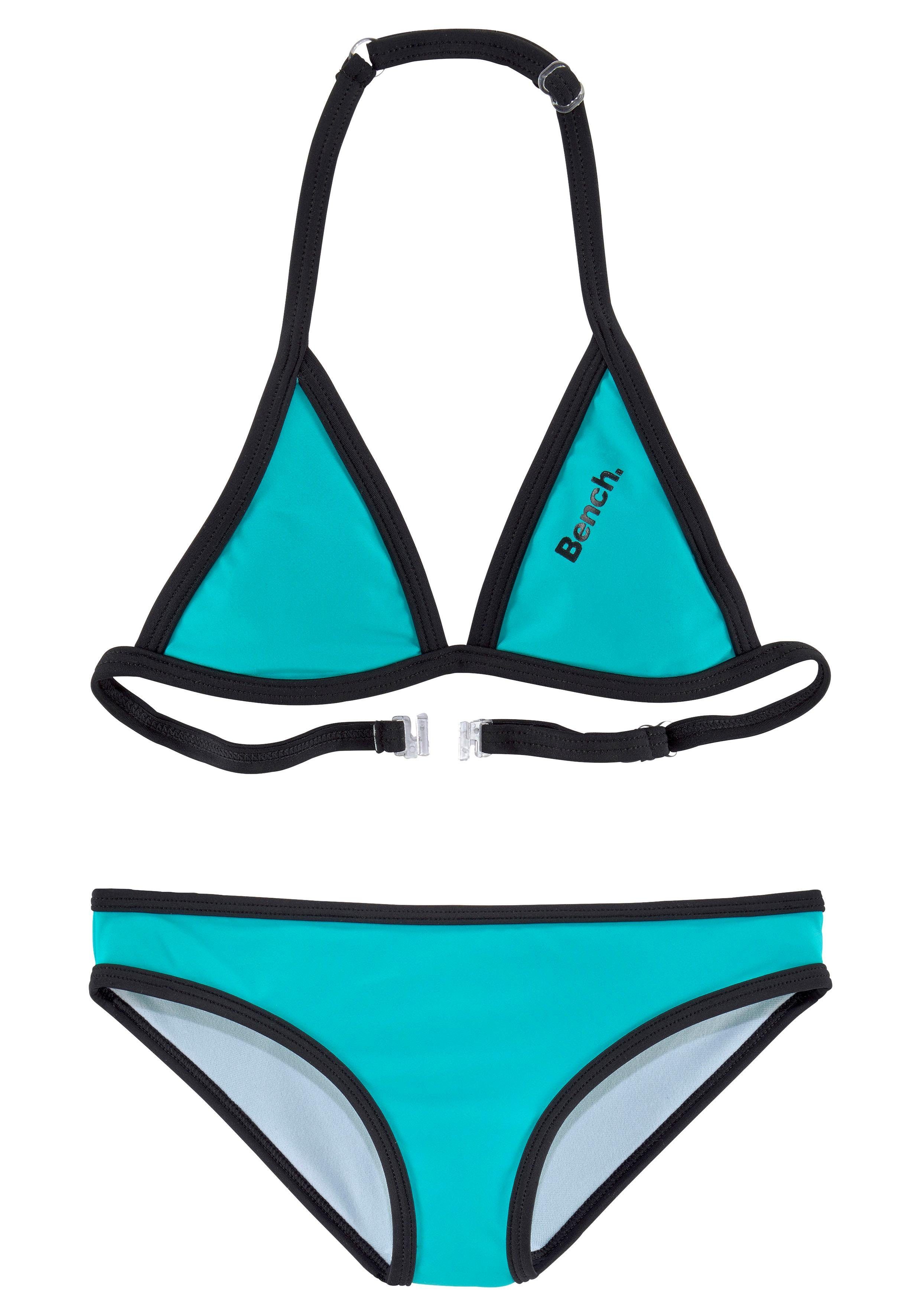 Bench. Triangel-Bikini mit Logoprint an und türkis-schwarz Hose Top