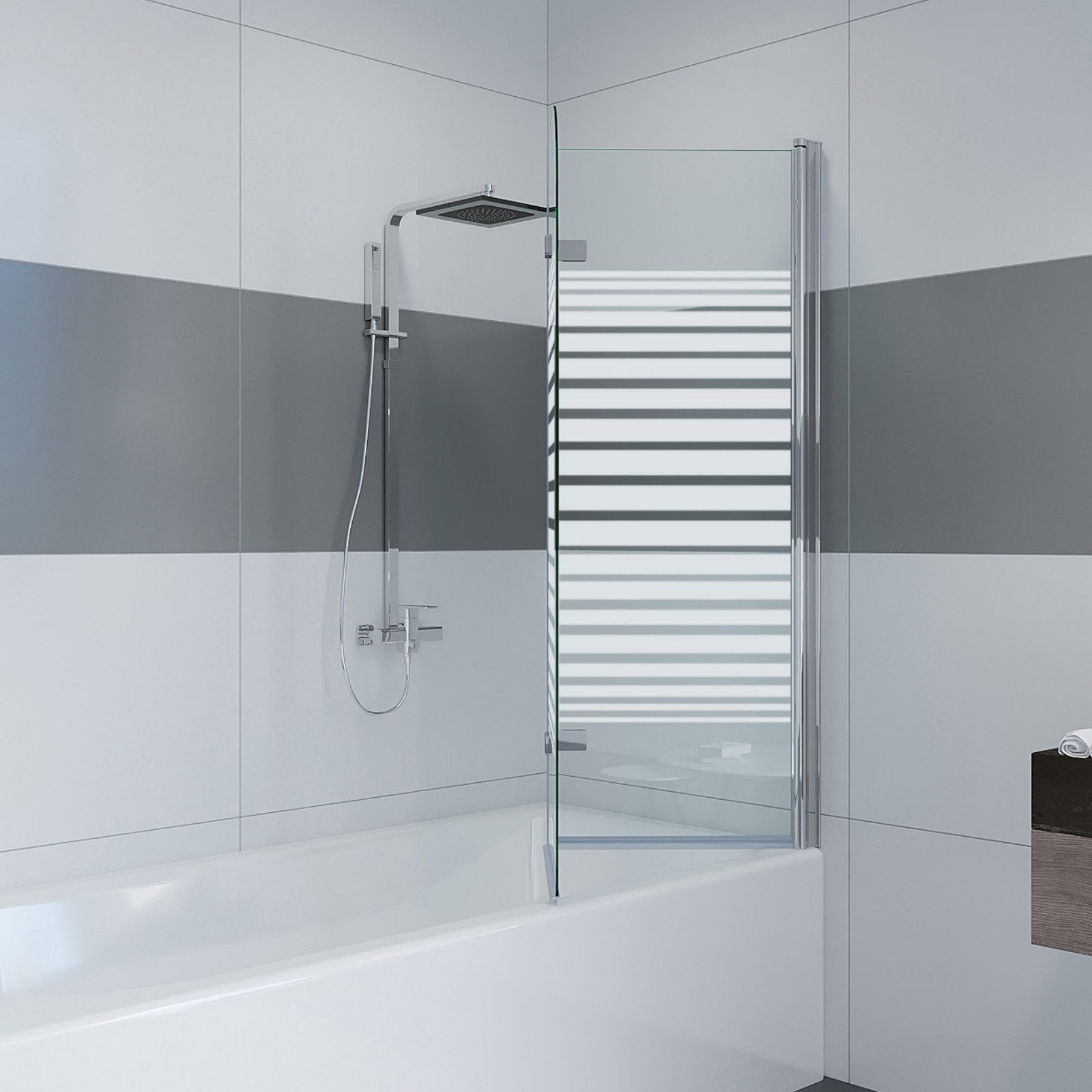 IMPTS Badewannenaufsatz Duschwand für Badewanne Badewannenfaltwand günstig online kaufen