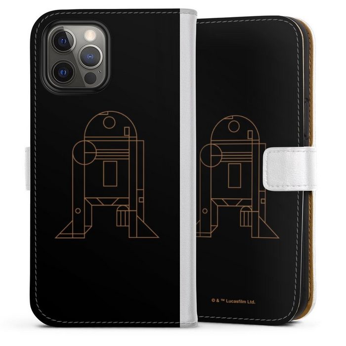DeinDesign Handyhülle Star Wars R2D2 Fanartikel R2D2 Line Art Apple iPhone 12 Pro Max Hülle Handy Flip Case Wallet Cover