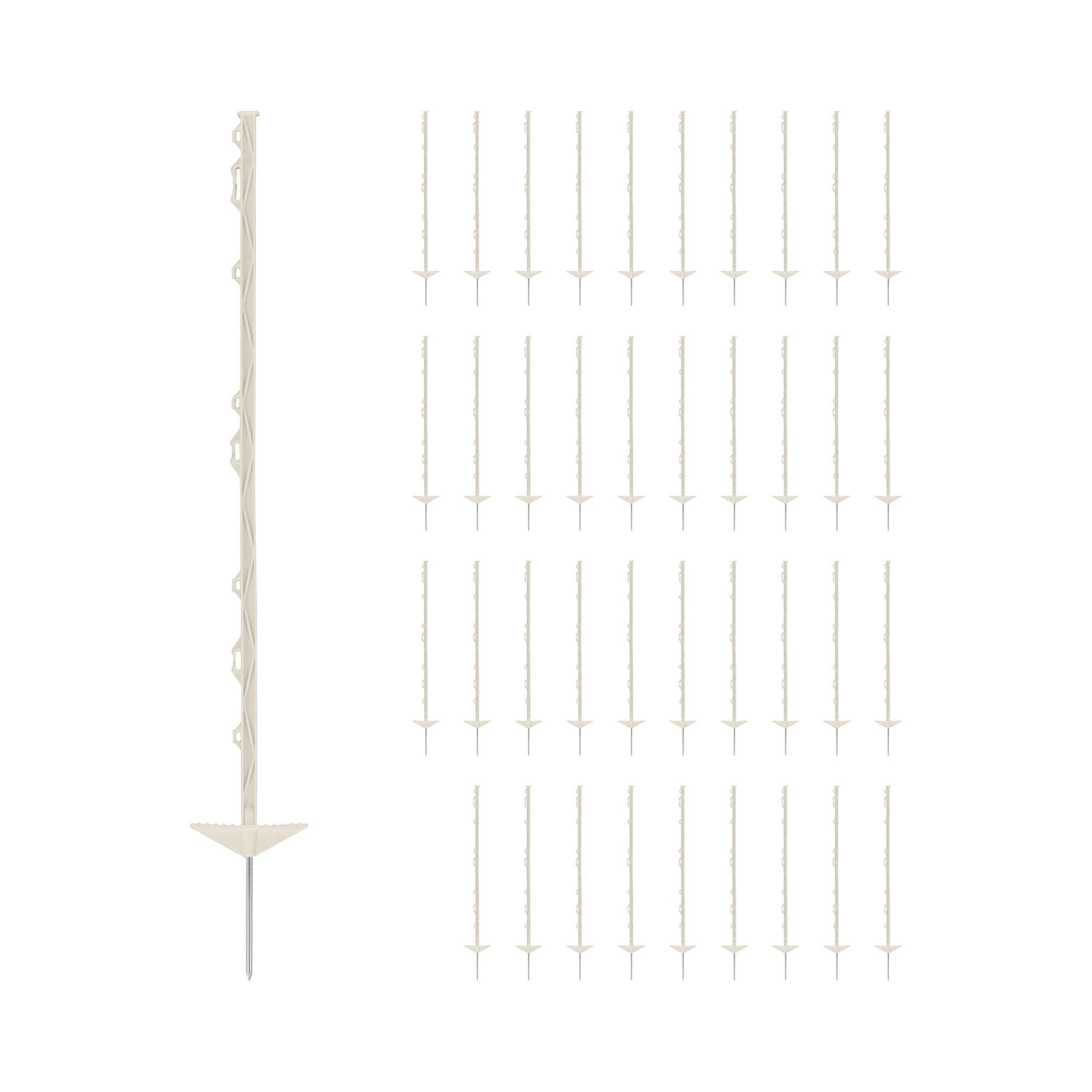 Wiesenfield Столб забора Weidezaunpfähle 103 cm hoch 8 Ösen Metallspitze UV-beständig Weiß 40