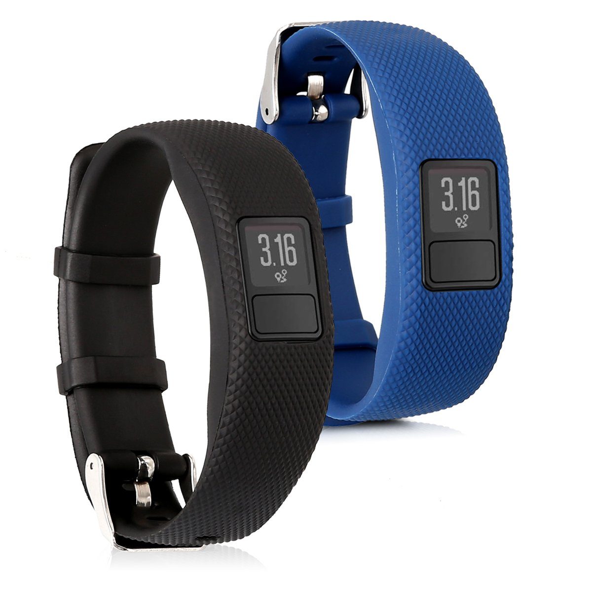 kwmobile Uhrenarmband Silikon Armband Sportarmband TPU 4, Set für 2x Garmin Vivofit Fitnesstracker