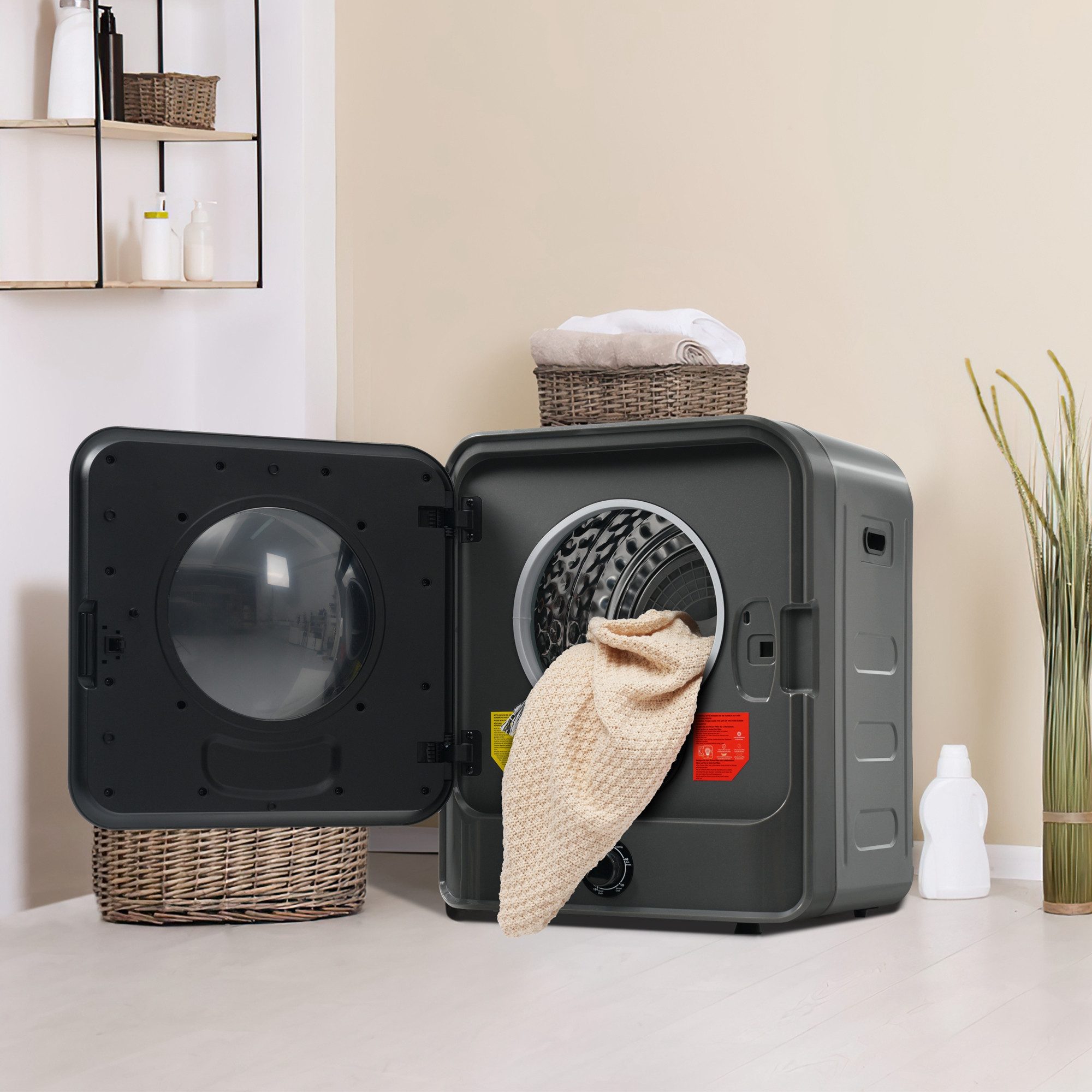 Silonn Ablufttrockner 5 Trocknungsprogramme für verschiedene Textilien Kompakter Wäschetrockner 3 kg, Wandmontage, PTC-Keramikheizung, Überhitzungsschutz für sichere Nutzung