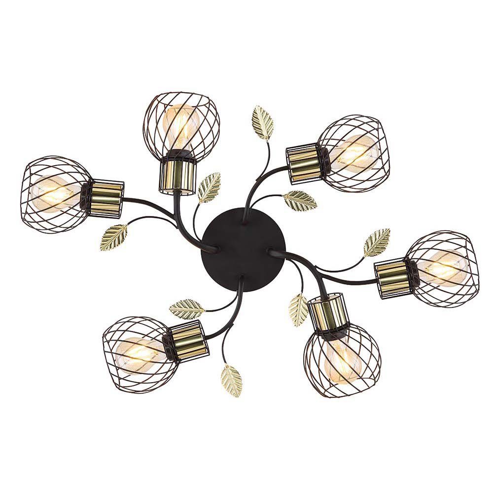 6 inklusive, Deckenlampe Spotleuchte flammig nicht Leuchtmittel Deckenleuchte Metallgeflecht etc-shop LED Deckenspot,