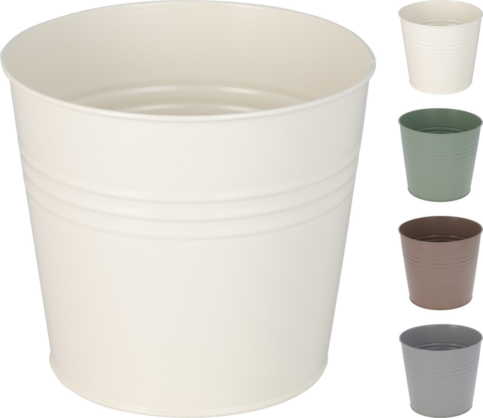 Mojawo Blumenkasten 4 Stk. Blumentopf Pflanzgefäß Balkontopf Pflanztopf verzinkt Ø13xH12cm