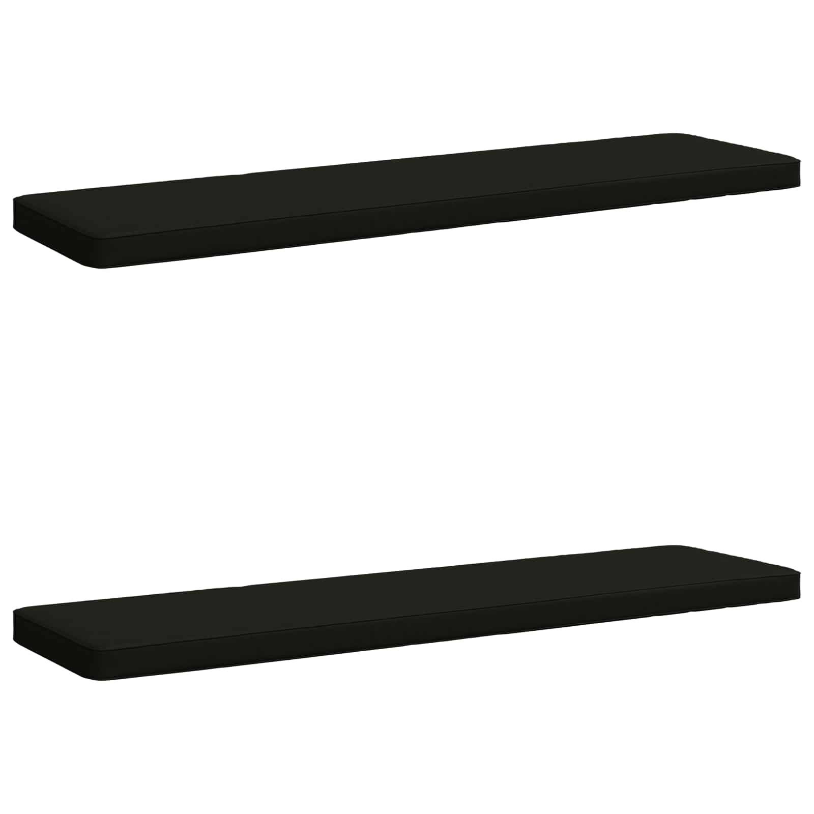 vidaXL Sitzauflage 2-teilige Bankkissen VUGHT 2 stk. 100 % Polyester Schwarz, (2 St)