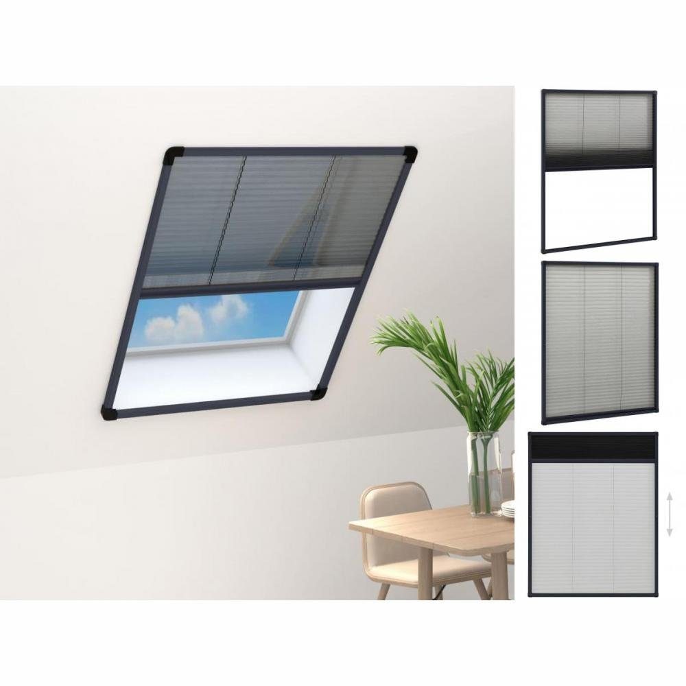 vidaXL Insektenschutz-Fensterrahmen Insektenschutz-Plissee für Fenster Aluminium Anthrazit 60x80cm Fliegen