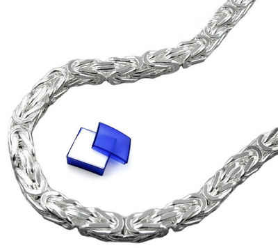 unbespielt Gliederarmband Armband Königskette vierkant glänzend 925 Silber 21 cm inklusive kleiner Schmuckbox, Silberschmuck für Damen und Herren