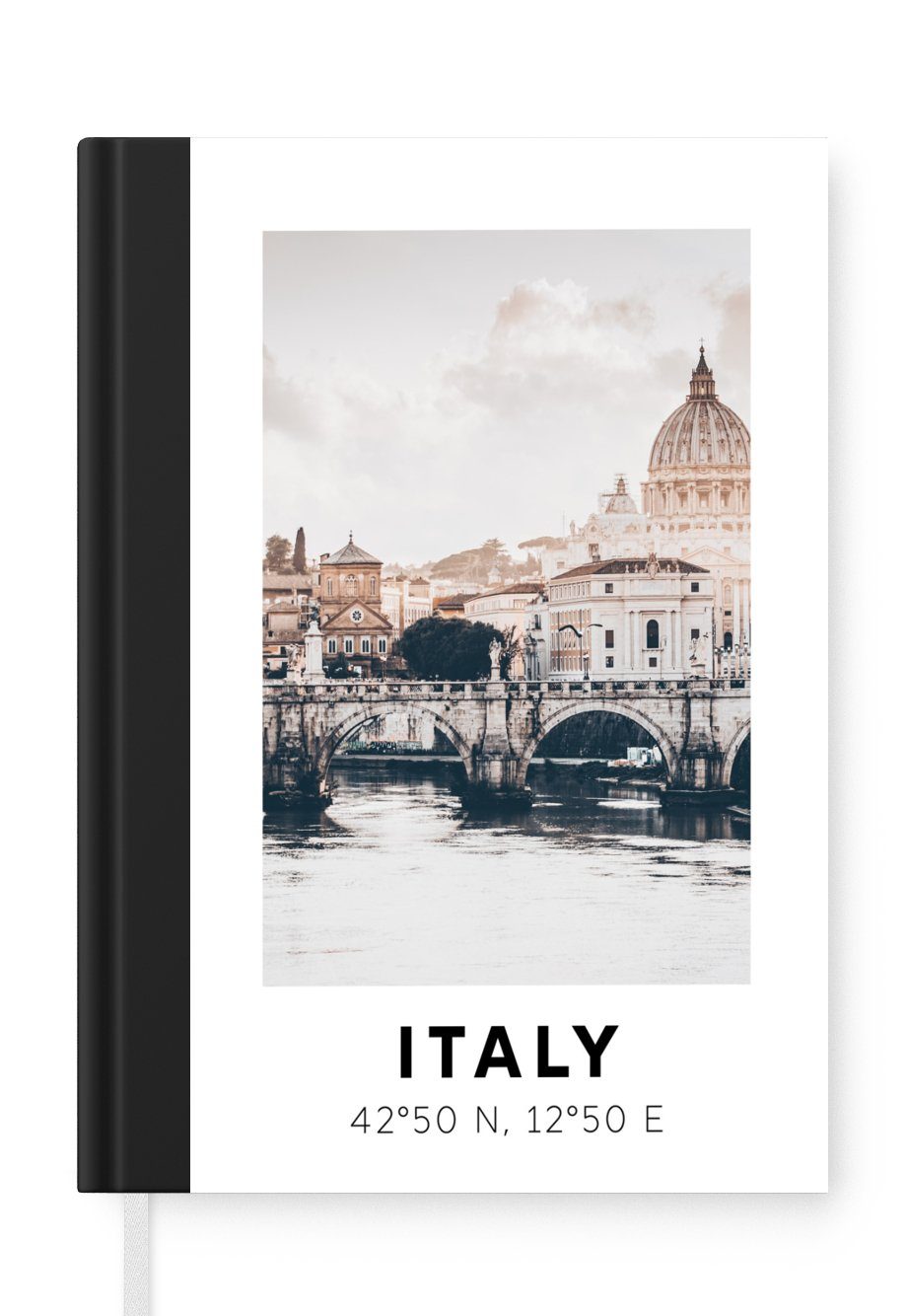 MuchoWow Notizbuch Rom - Italien - Sommer - Skyline, Journal, Merkzettel, Tagebuch, Notizheft, A5, 98 Seiten, Haushaltsbuch