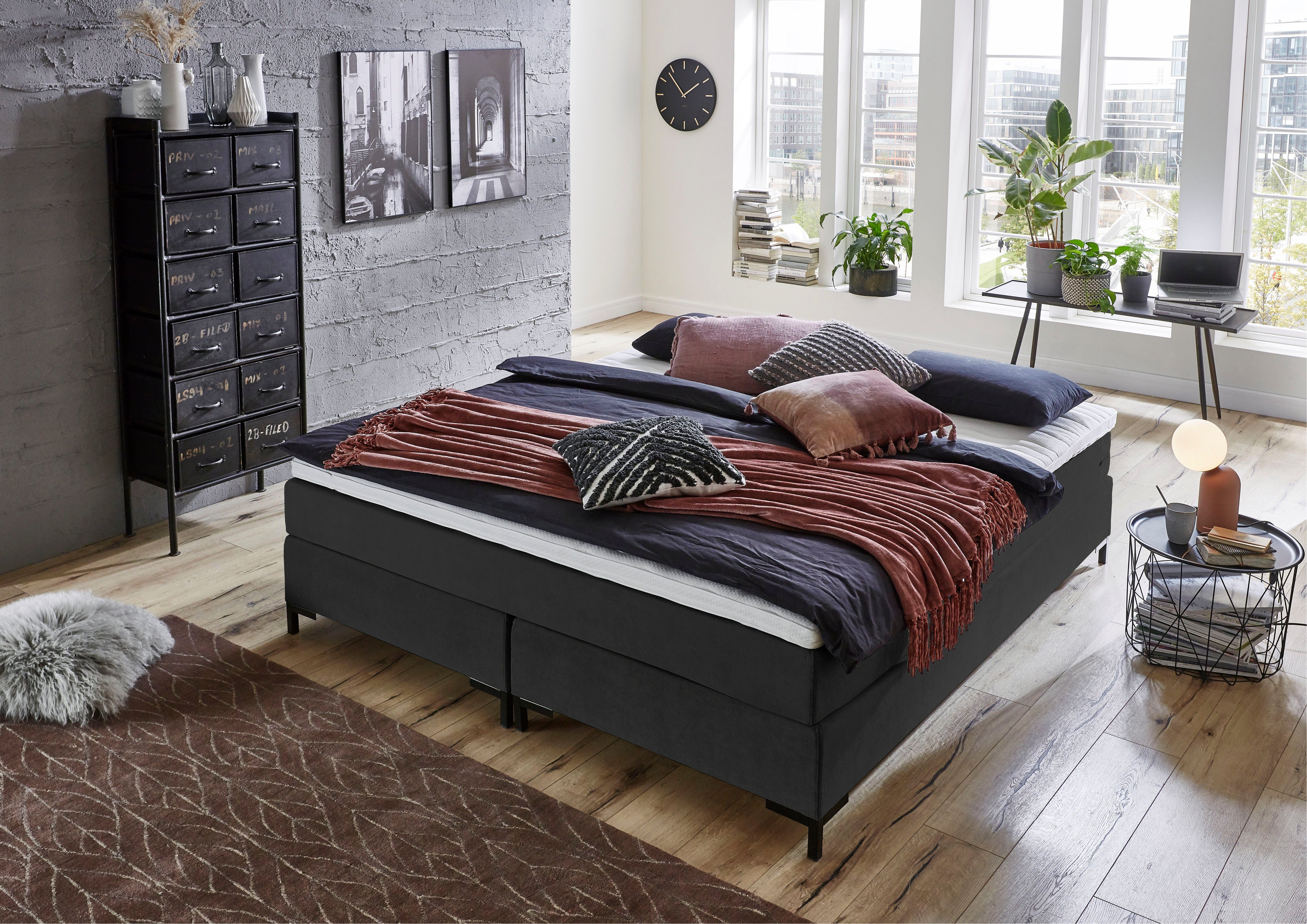ATLANTIC home collection Boxspringbett Romy, ohne Kopfteil, frei im Raum stellbar