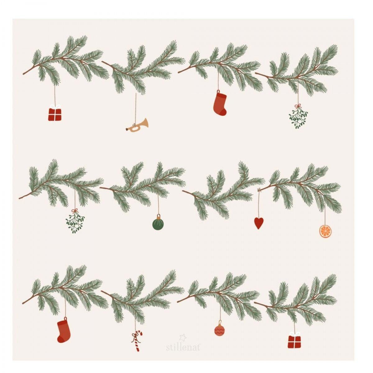 Ib Laursen Geschirr Ib Laursen Servietten mit Weihnachtsgirlanden (50-teili günstig online kaufen