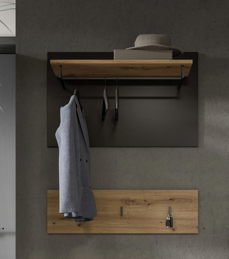 xonox.home Schuhschrank Kopie von Garderobenpaneel Canu, grau /Artisan Eiche #1 Wandgarderobe